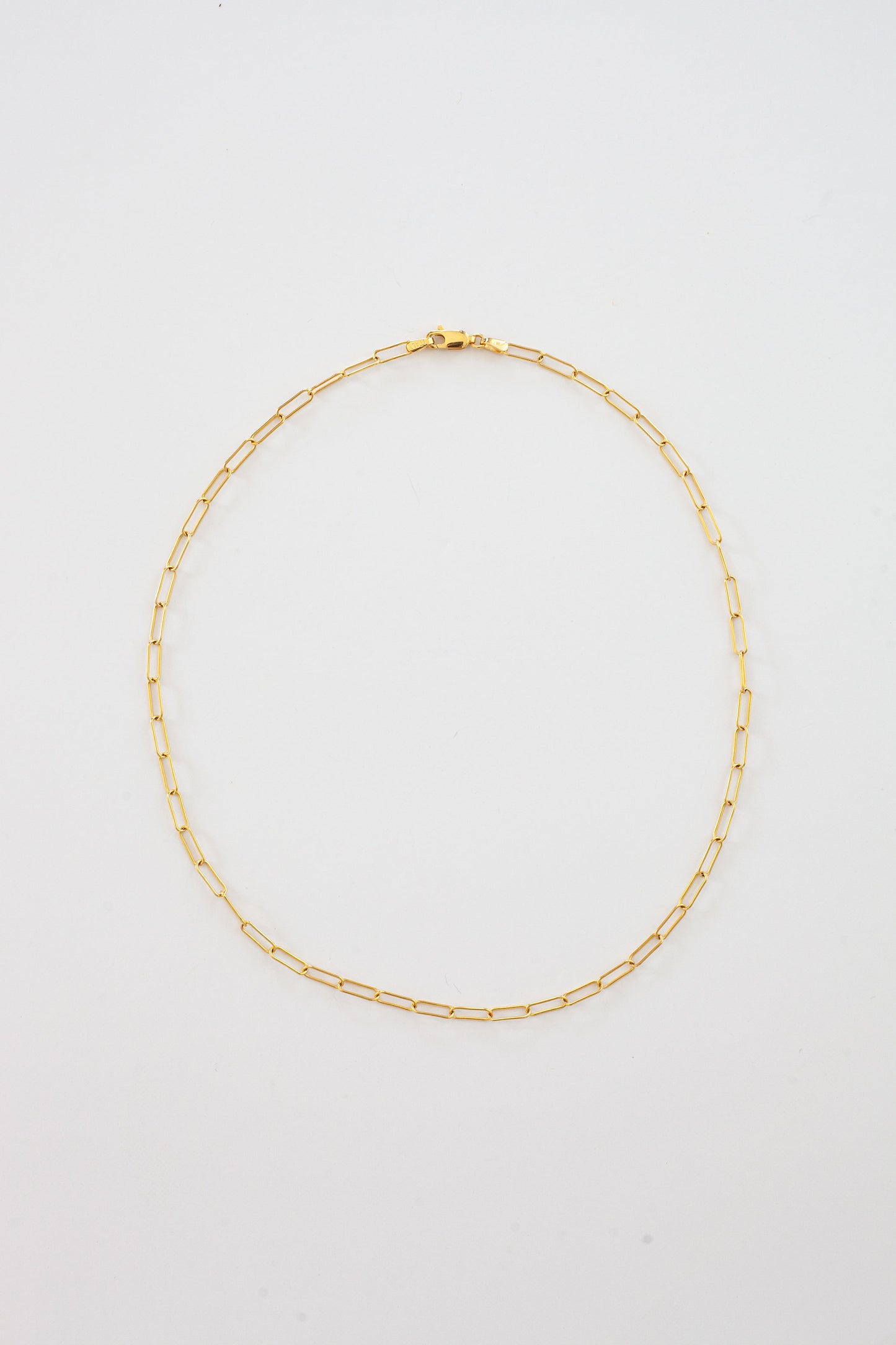 10KT Gold Paperclip Necklace