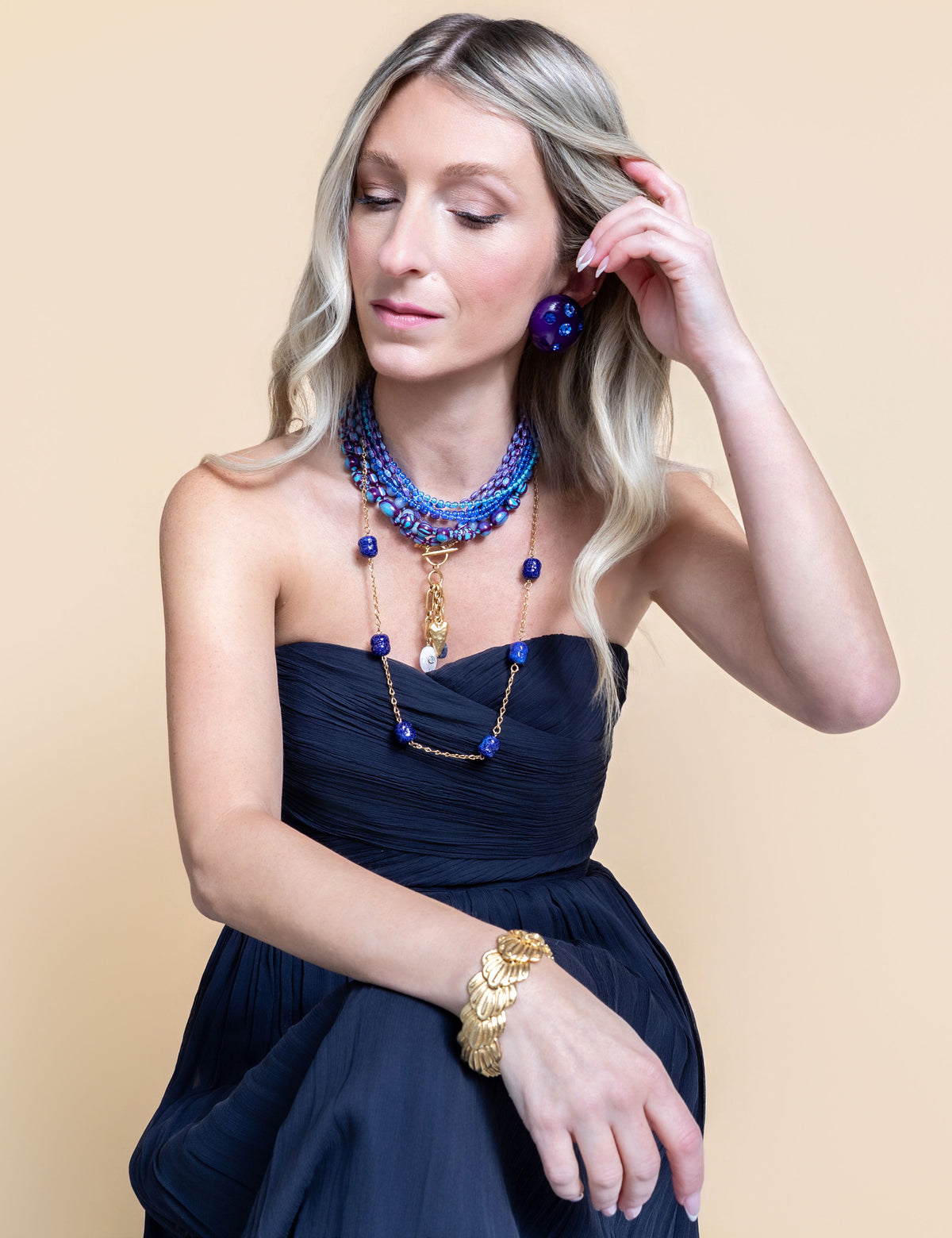 Vintage Chain with Beads Necklace