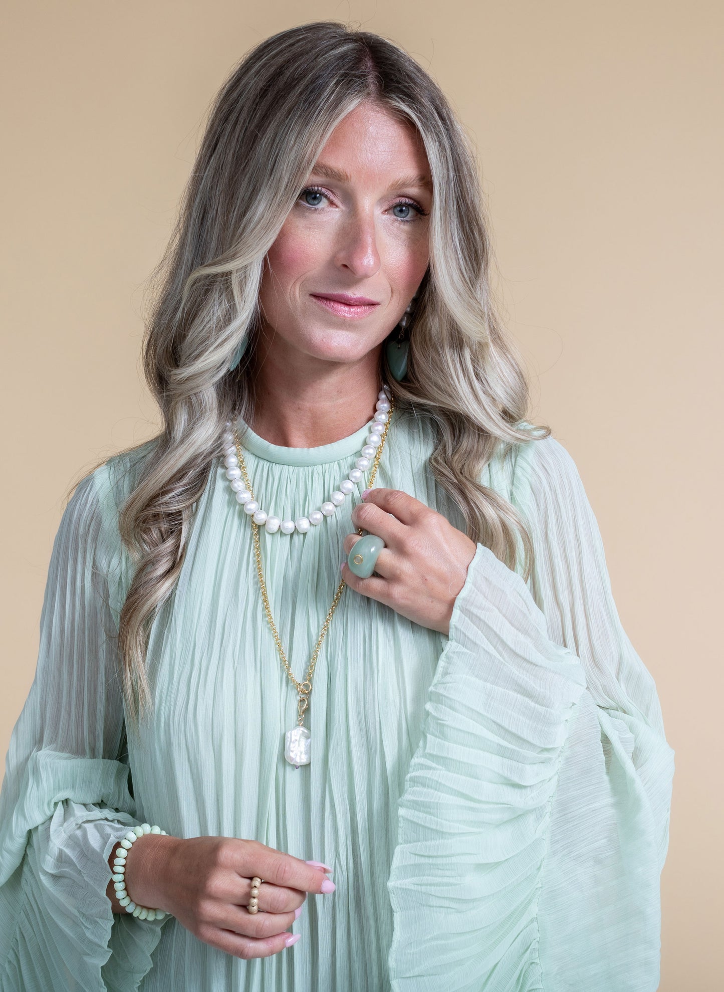 Cora Ring (Mint Green Quartz)