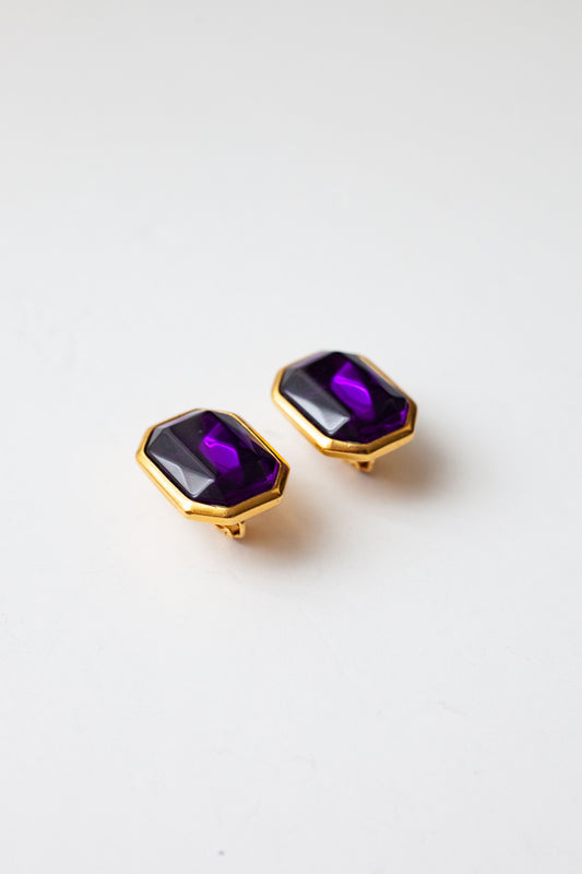 Vintage Purple Gemstone Earrings