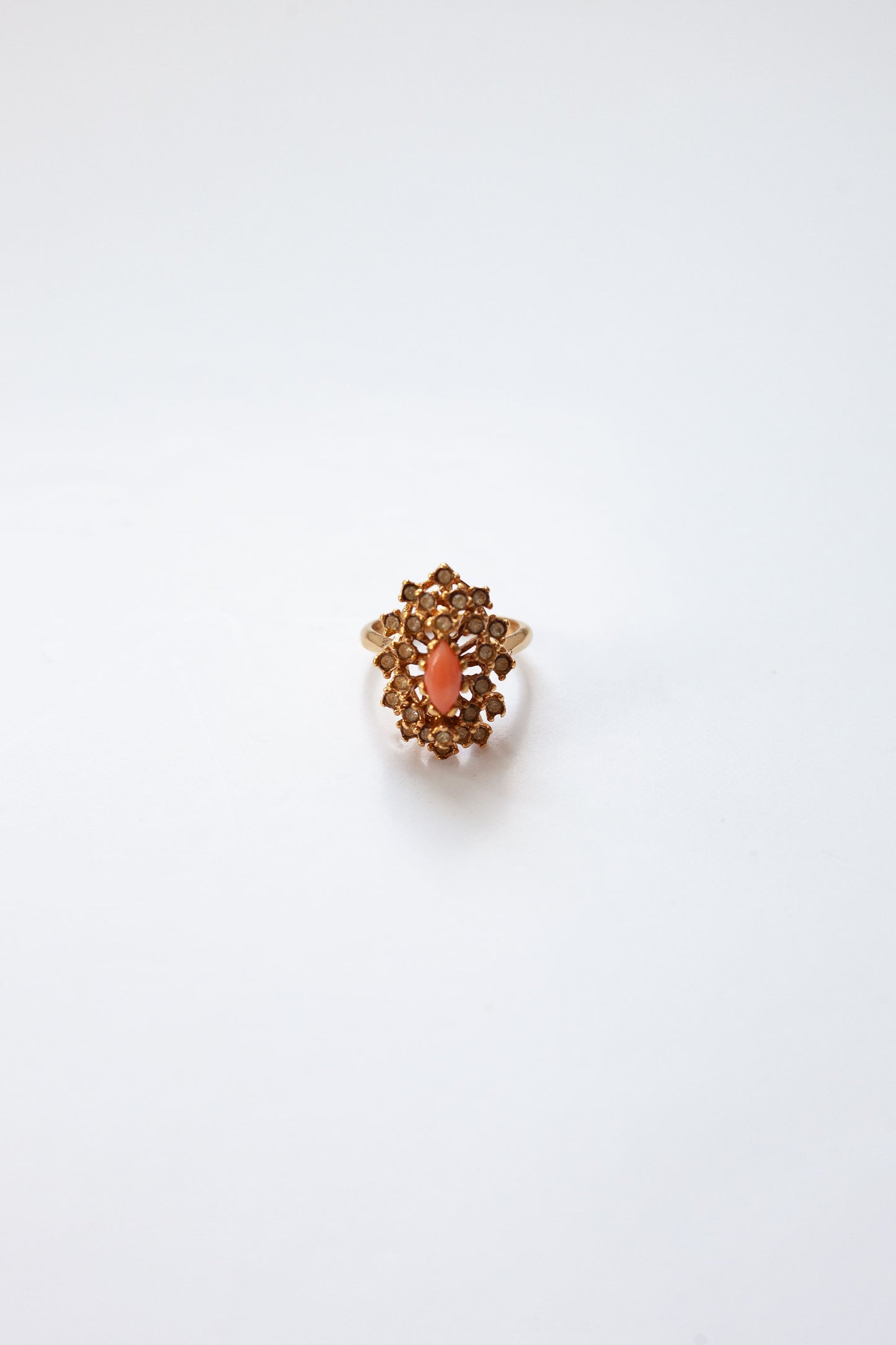 Vintage Coral Cocktail Ring
