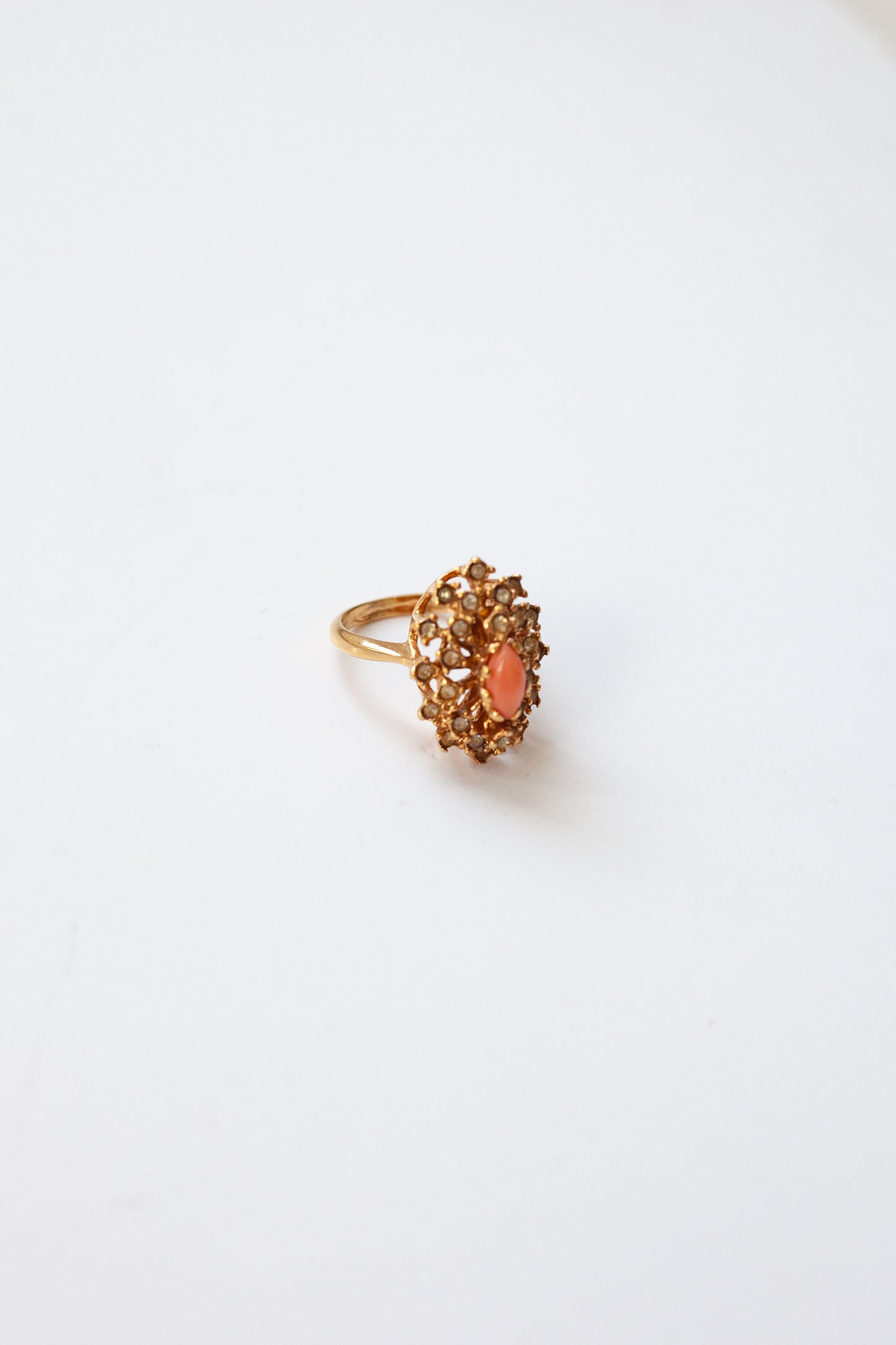 Vintage Coral Cocktail Ring