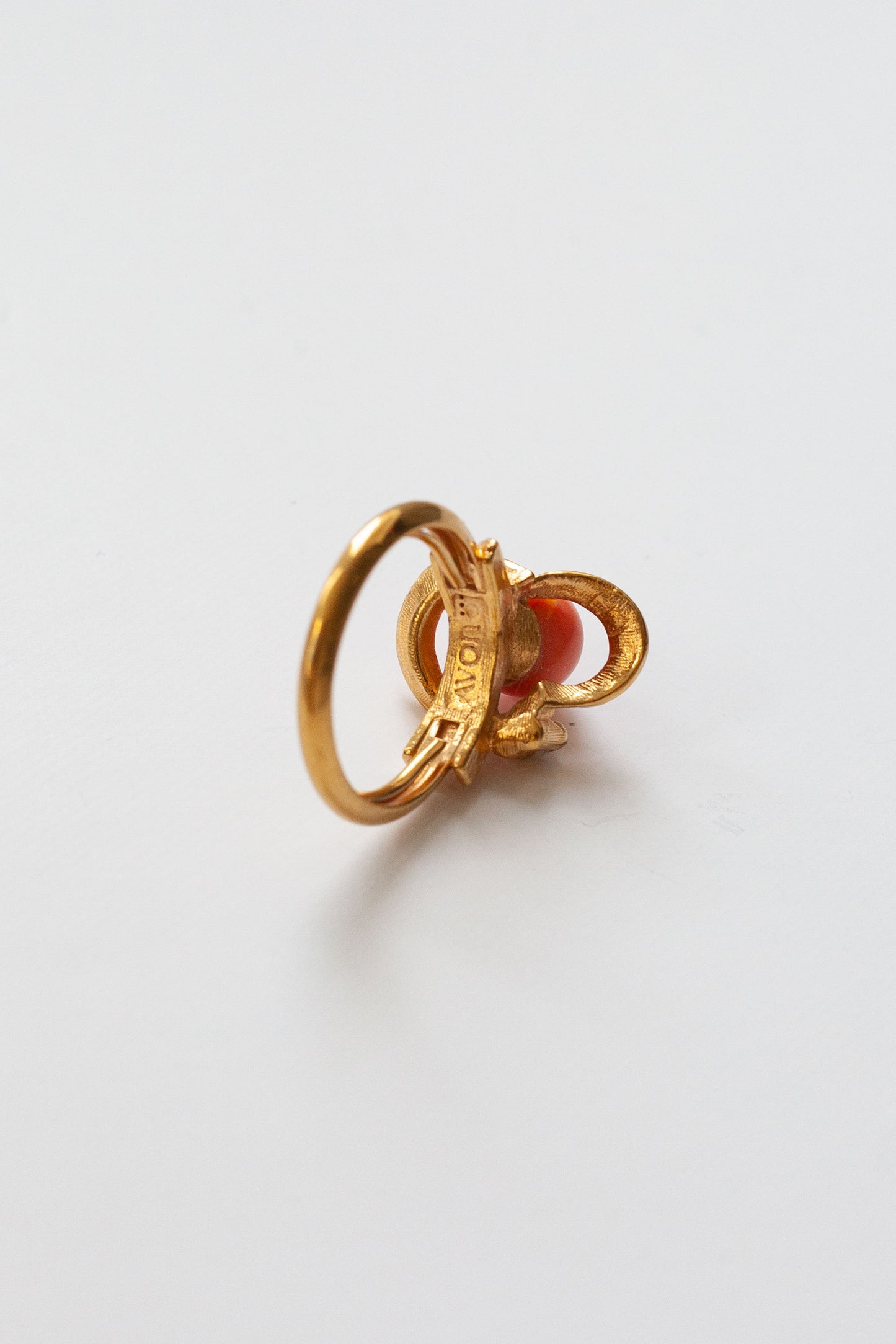 Vintage Coral Cocktail Ring