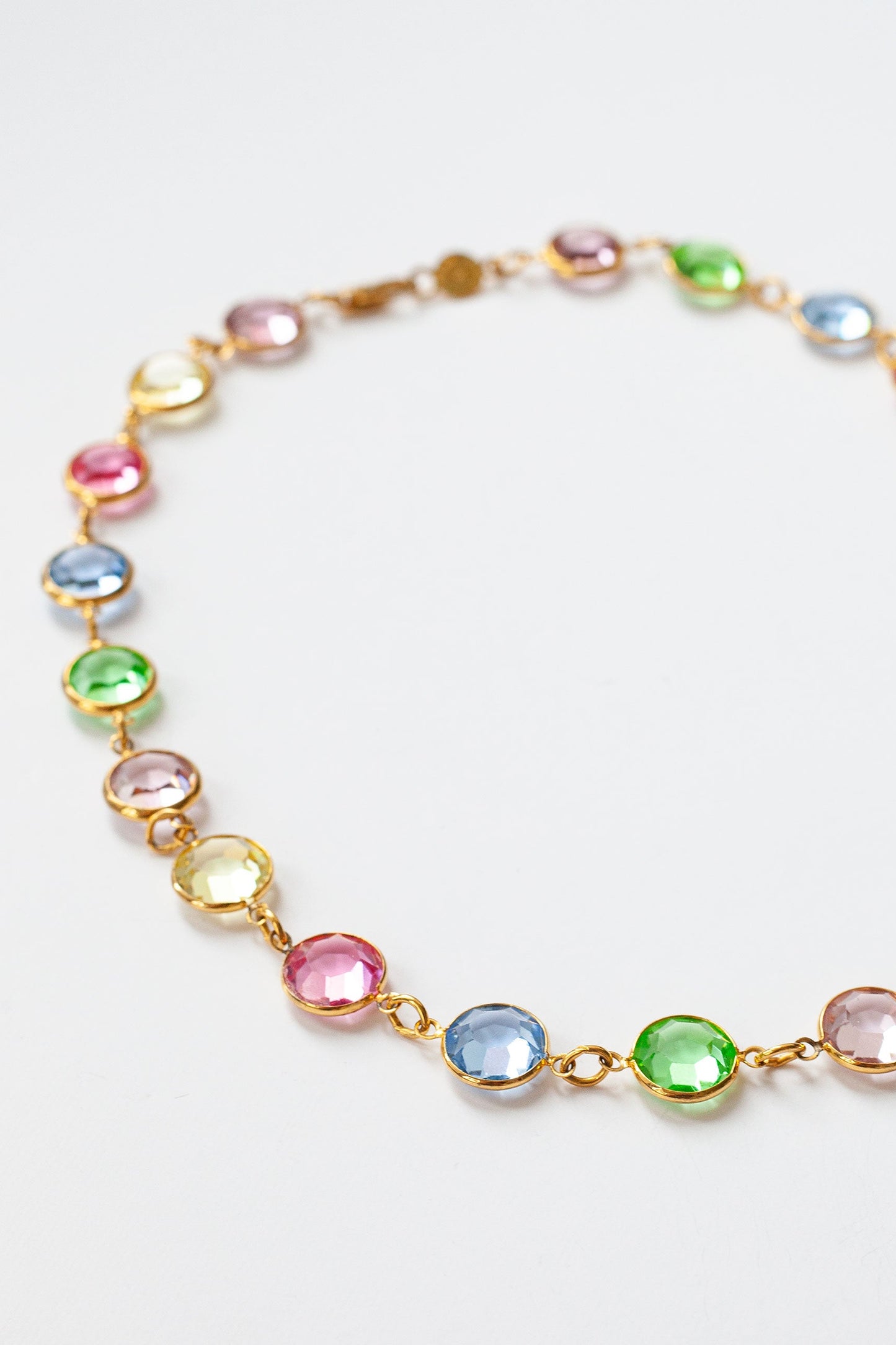 Vintage Crystal Bezel Necklace