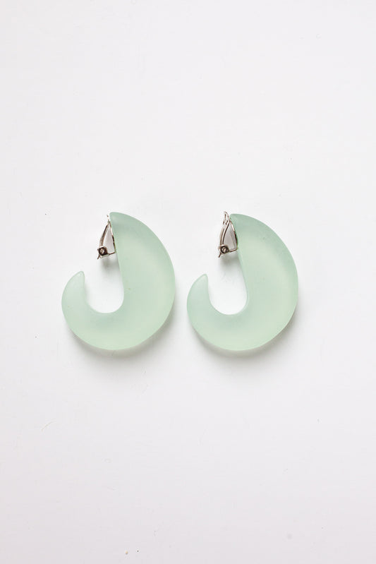 Vintage Frosted Pastel Earrings - Green