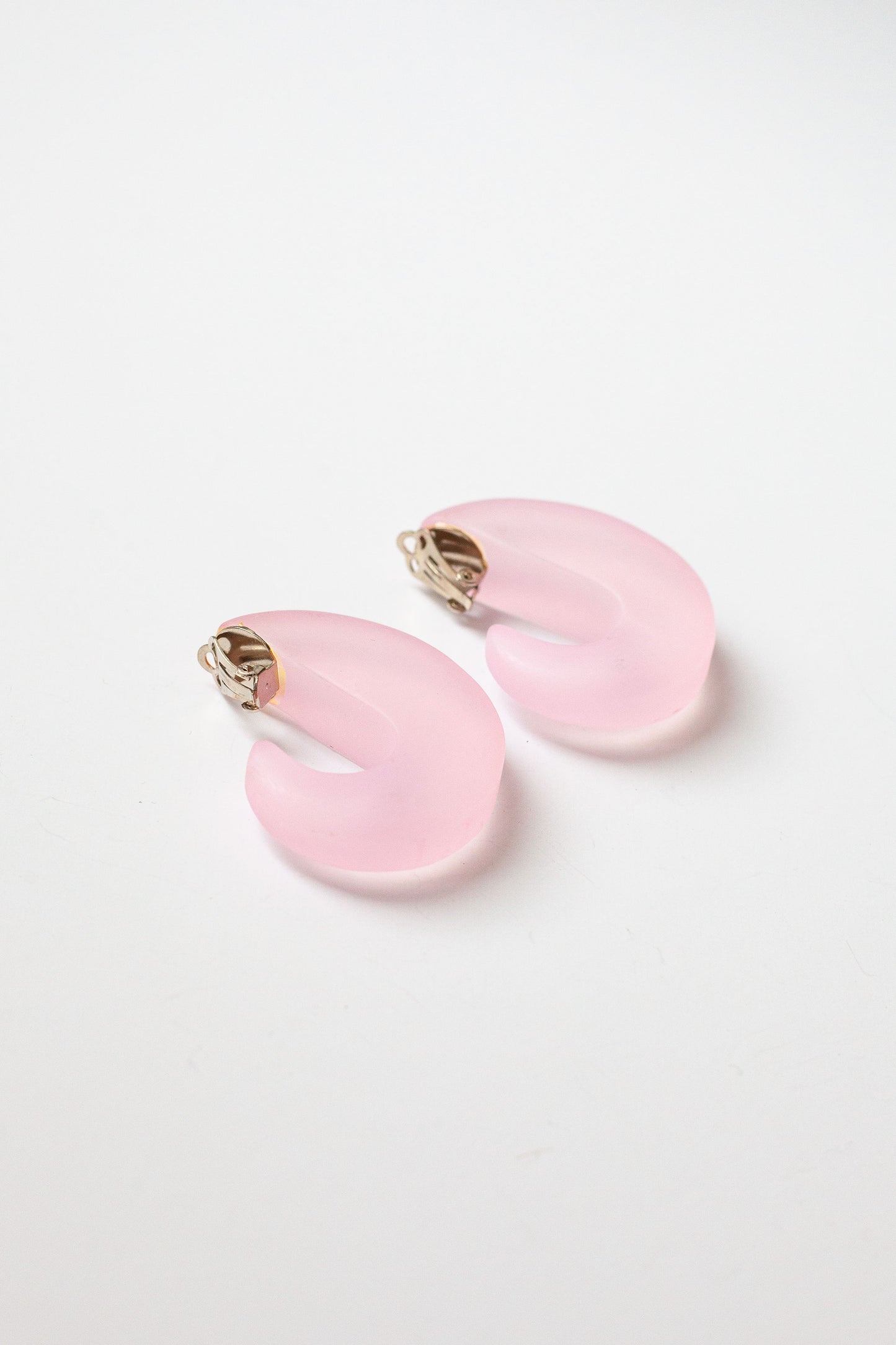 Vintage Frosted Pastel Earrings - Pink