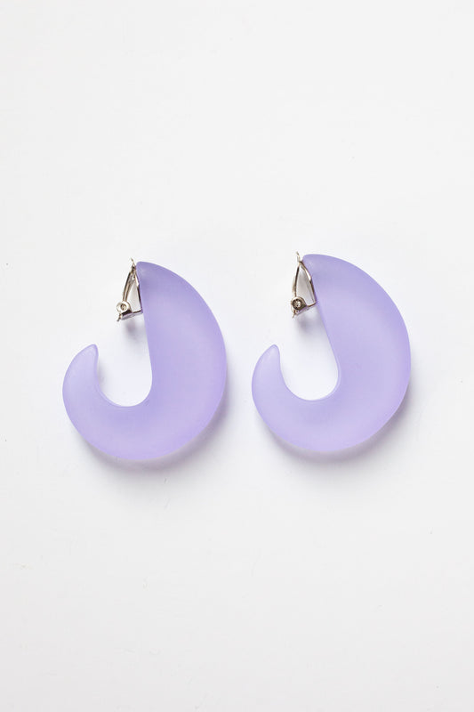 Vintage Frosted Pastel Earrings - Purple