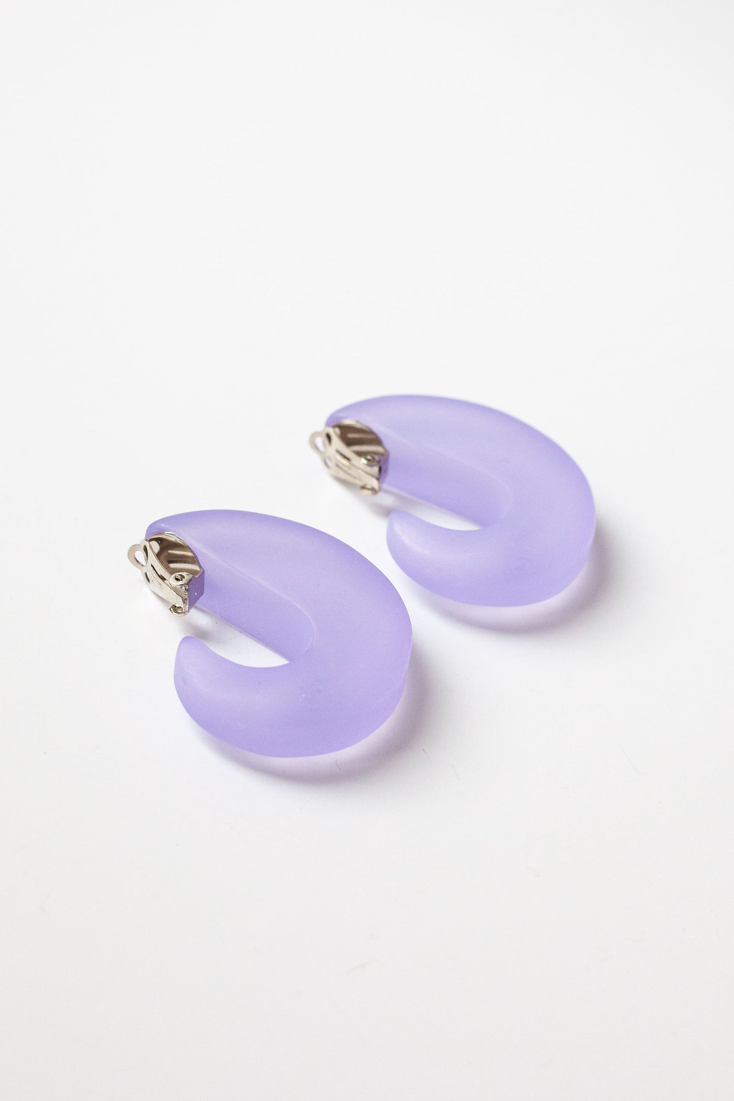 Vintage Frosted Pastel Earrings - Purple