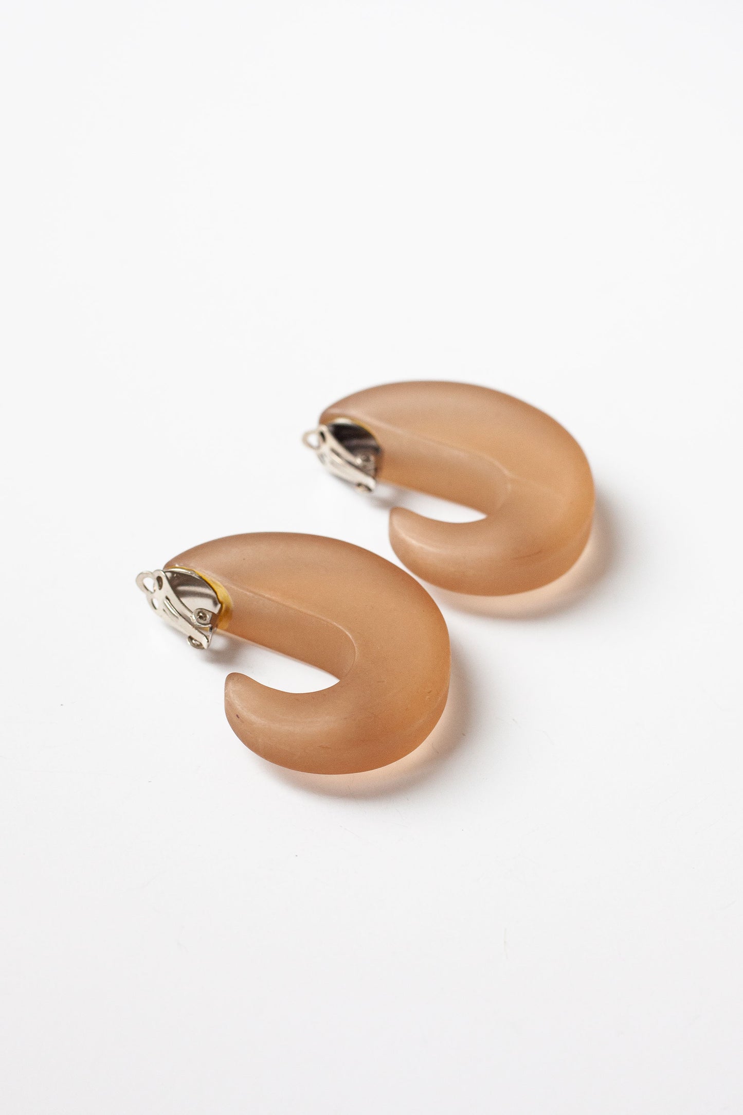 Vintage Frosted Pastel Earrings - Taupe