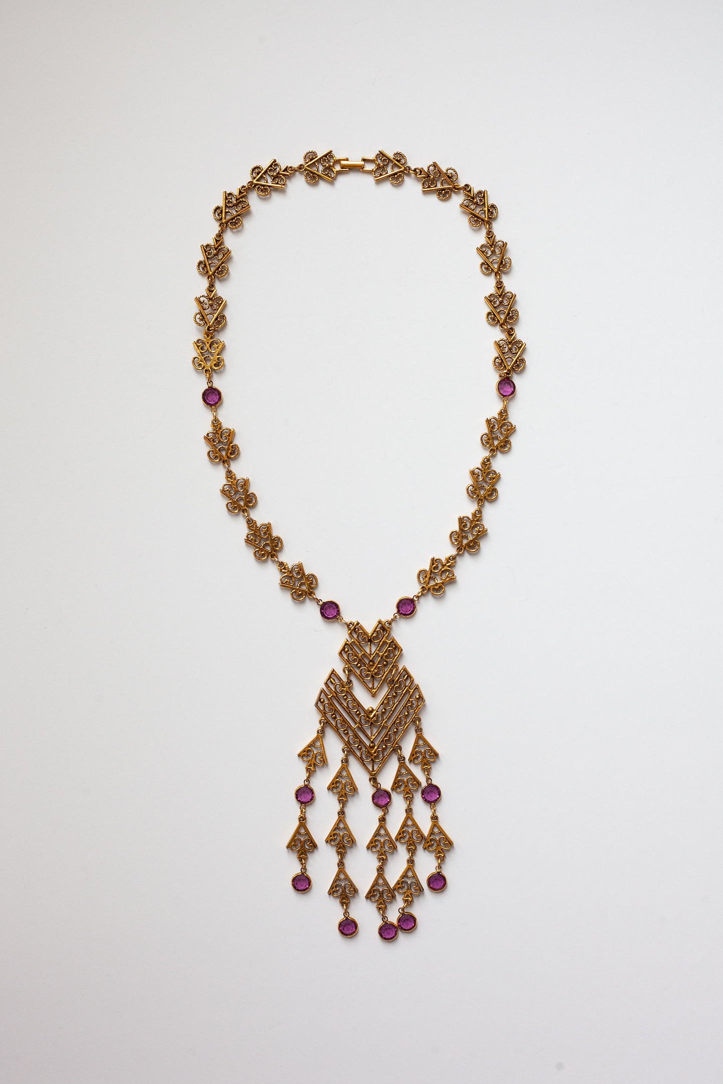 Vintage Long Bezel Necklace