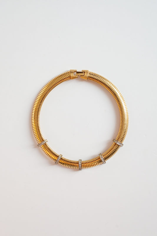 Vintage Rhinestone Omega Necklace