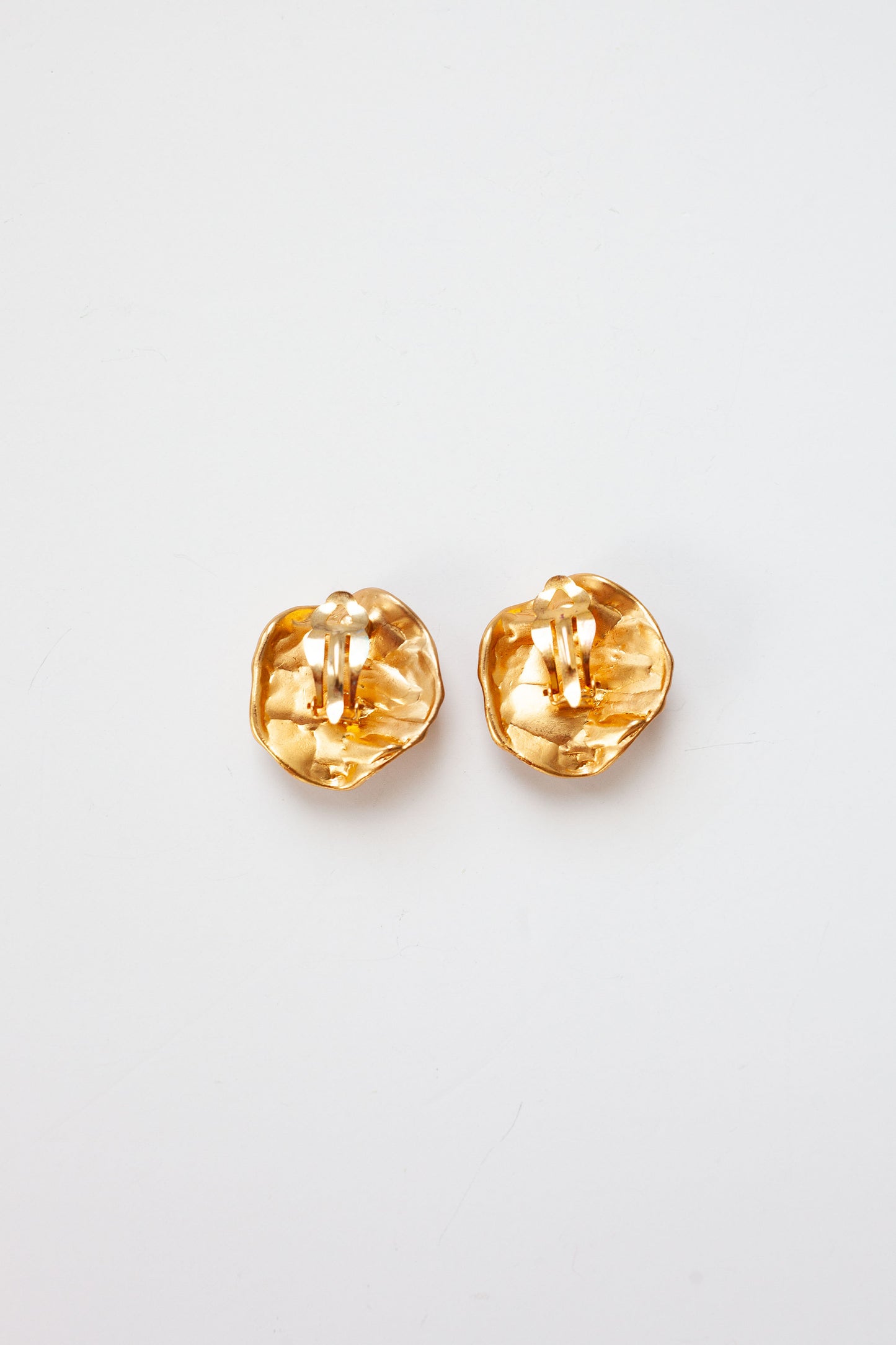 Vintage Ripple Gold Earrings