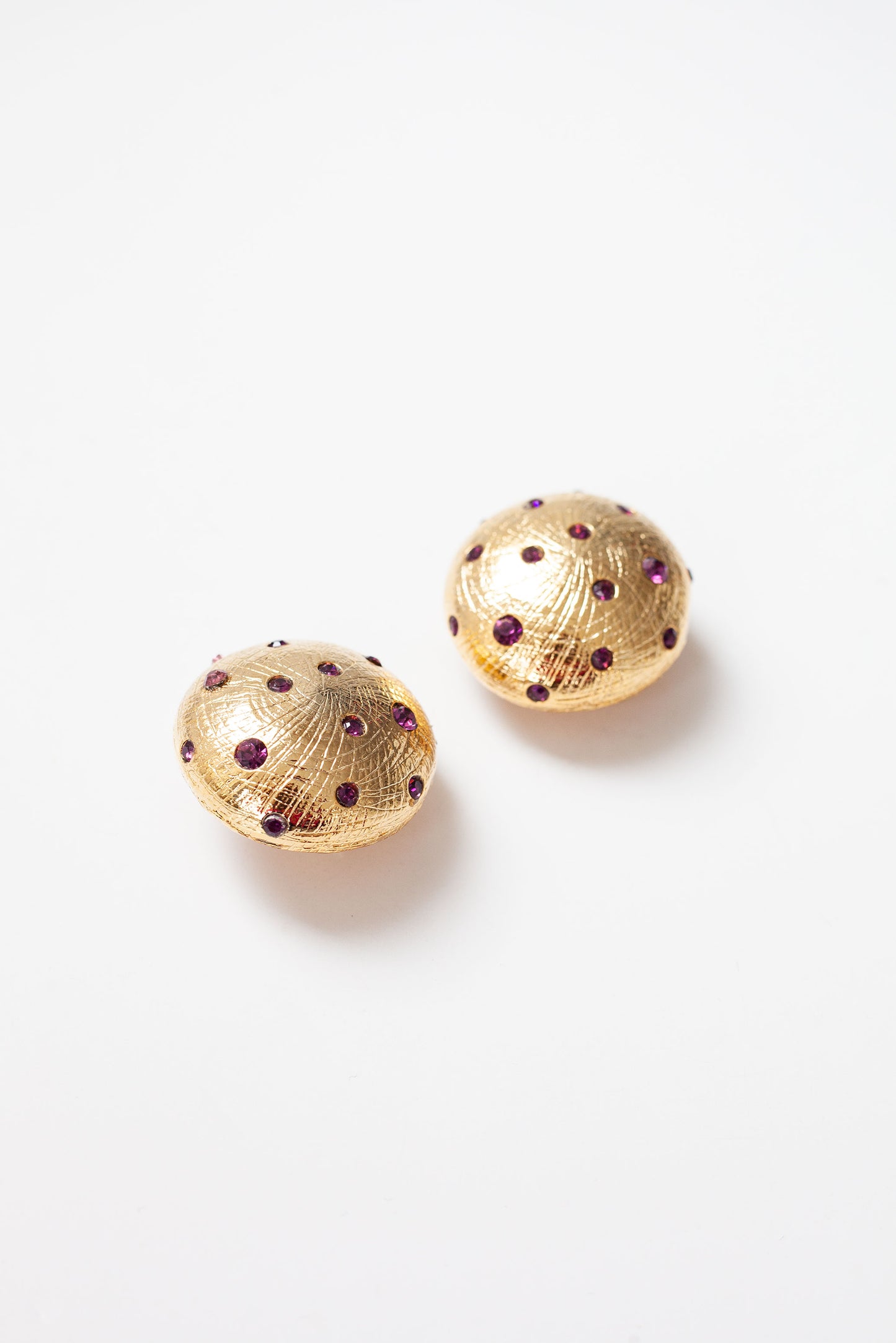 Vintage Round Rhinestone Earrings