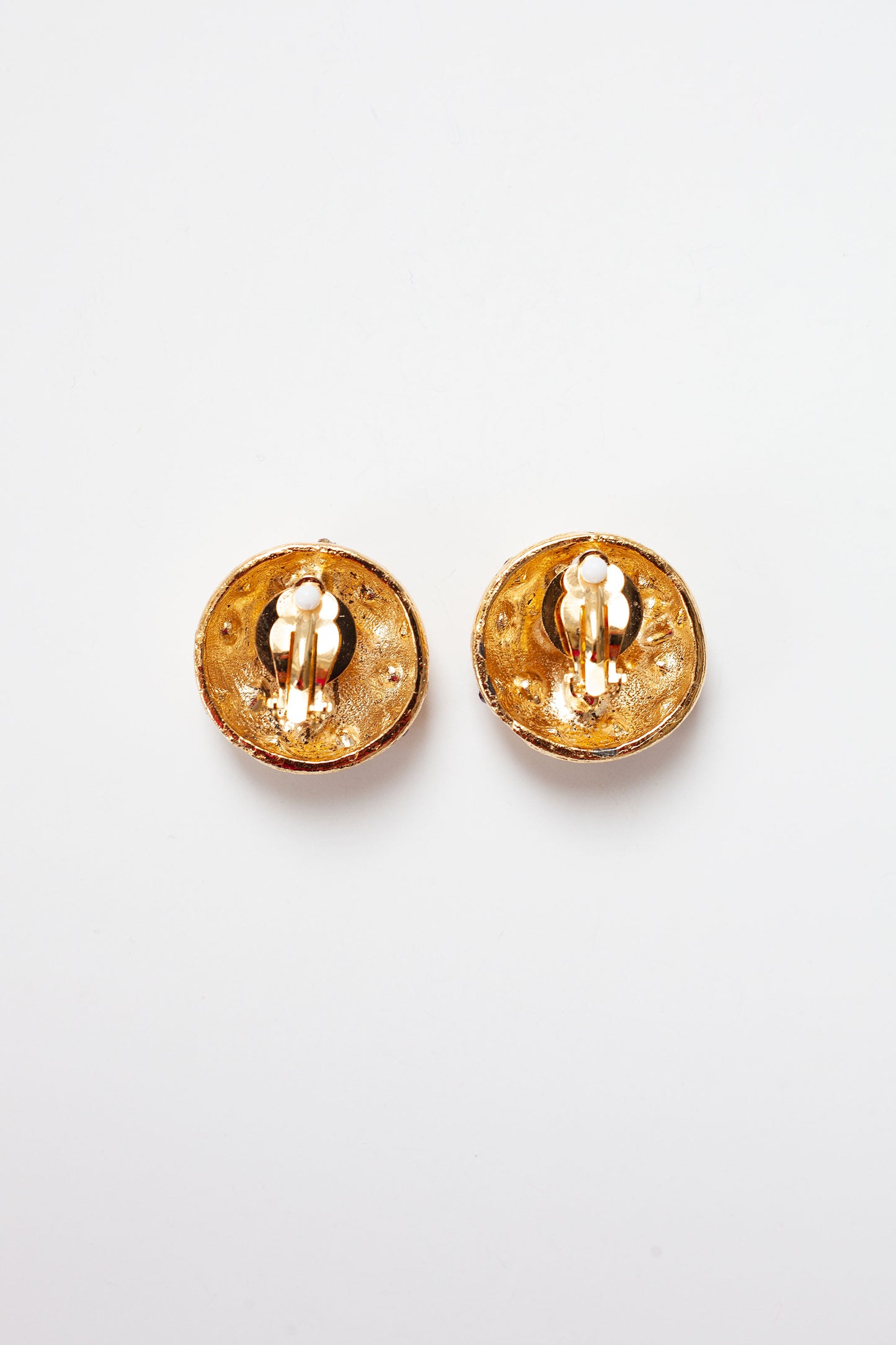 Vintage Round Rhinestone Earrings