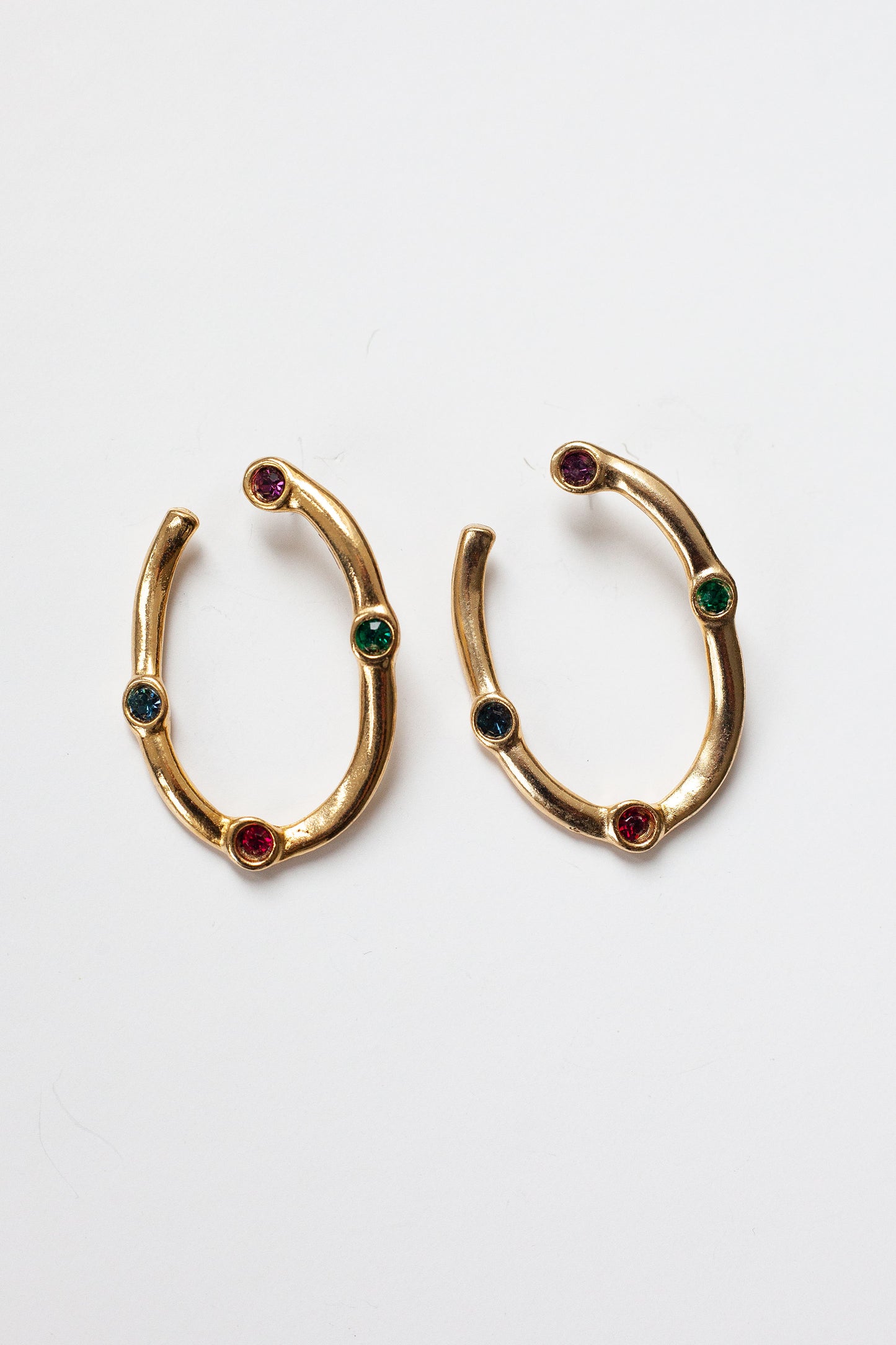 Vintage U Shape Rhinestone Earrings