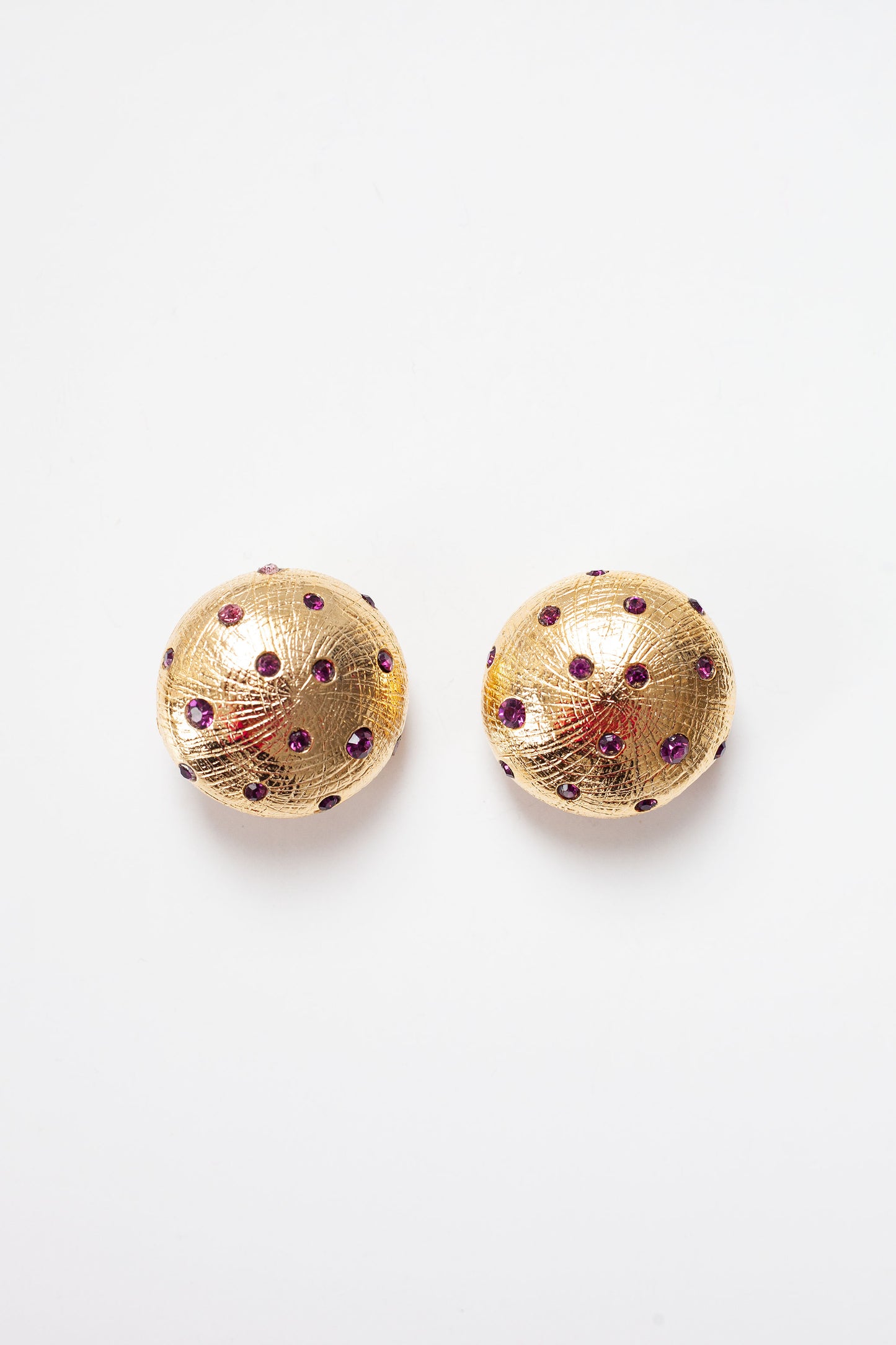 Vintage Round Rhinestone Earrings