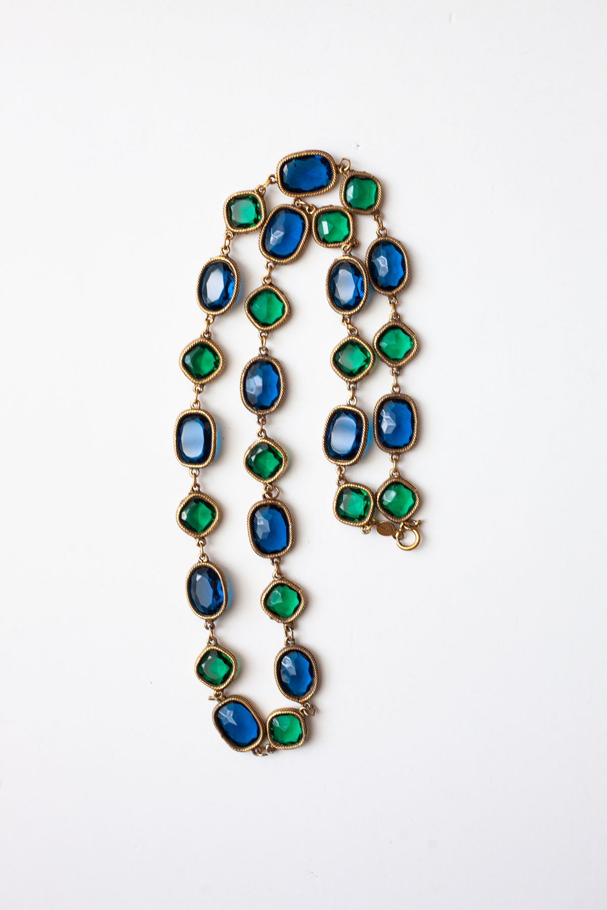 Vintage Blue and Green Gemstone Necklace