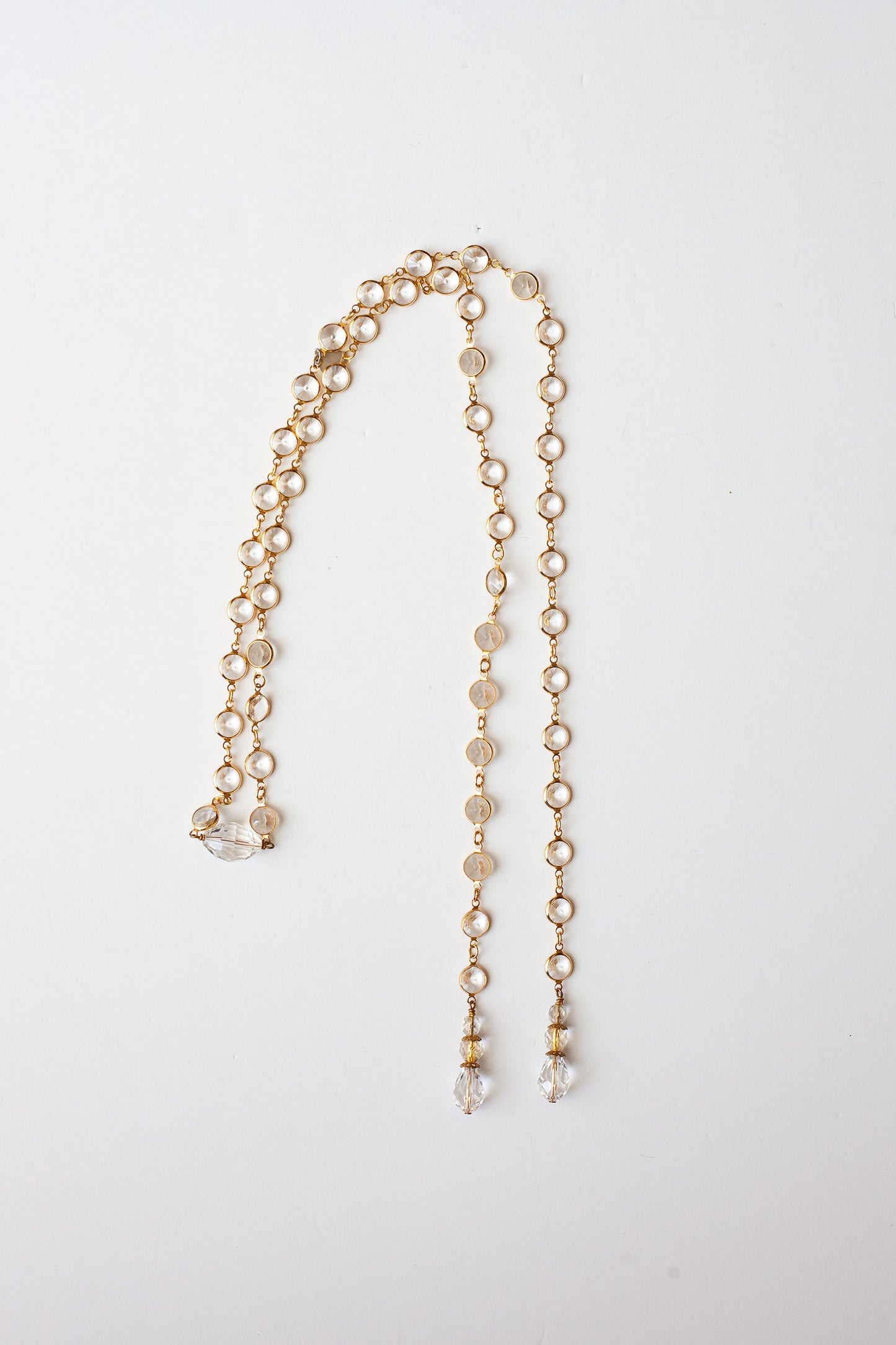 Vintage Crystal Lariat Necklace