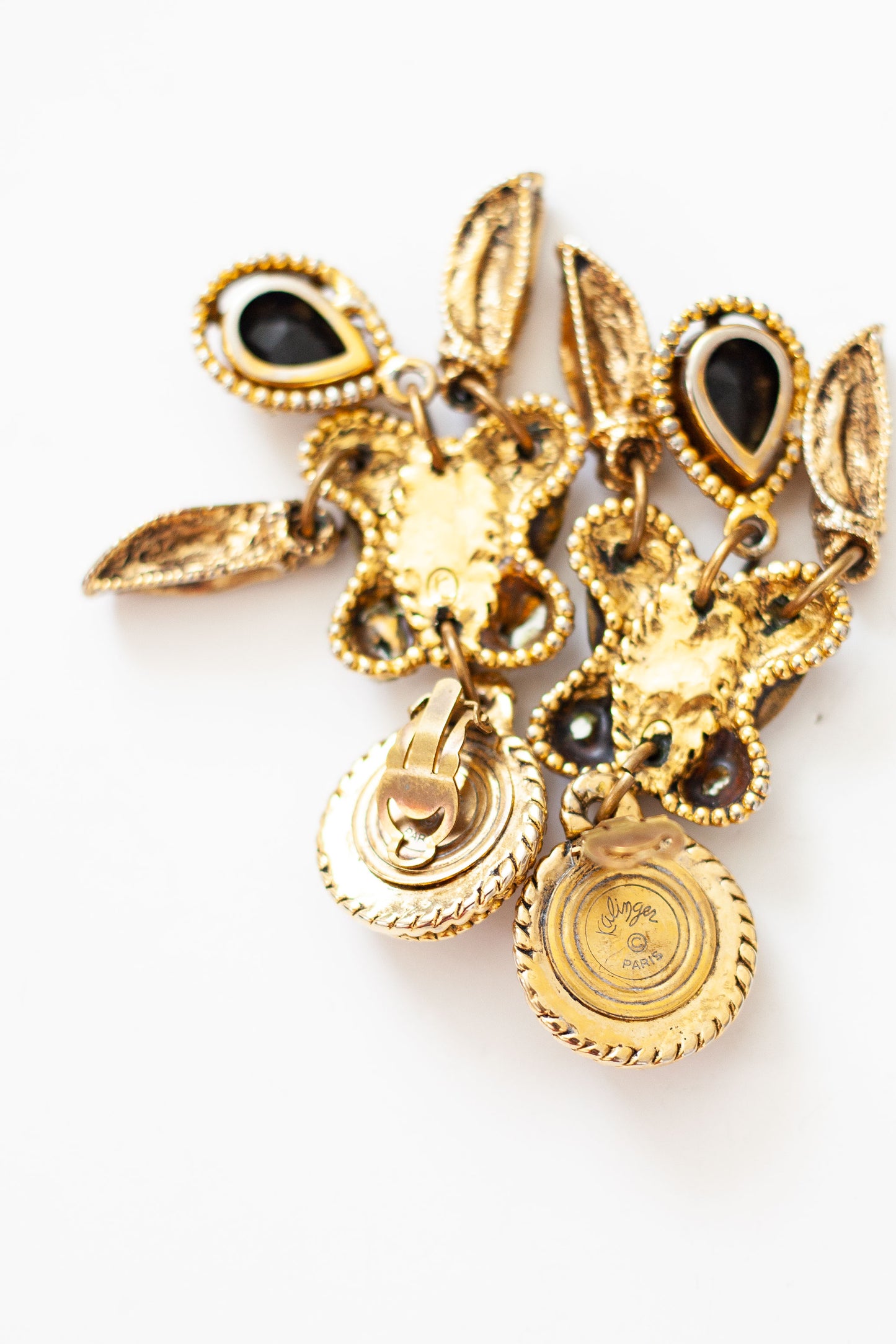 Vintage Designer Filagree Dangle Earrings