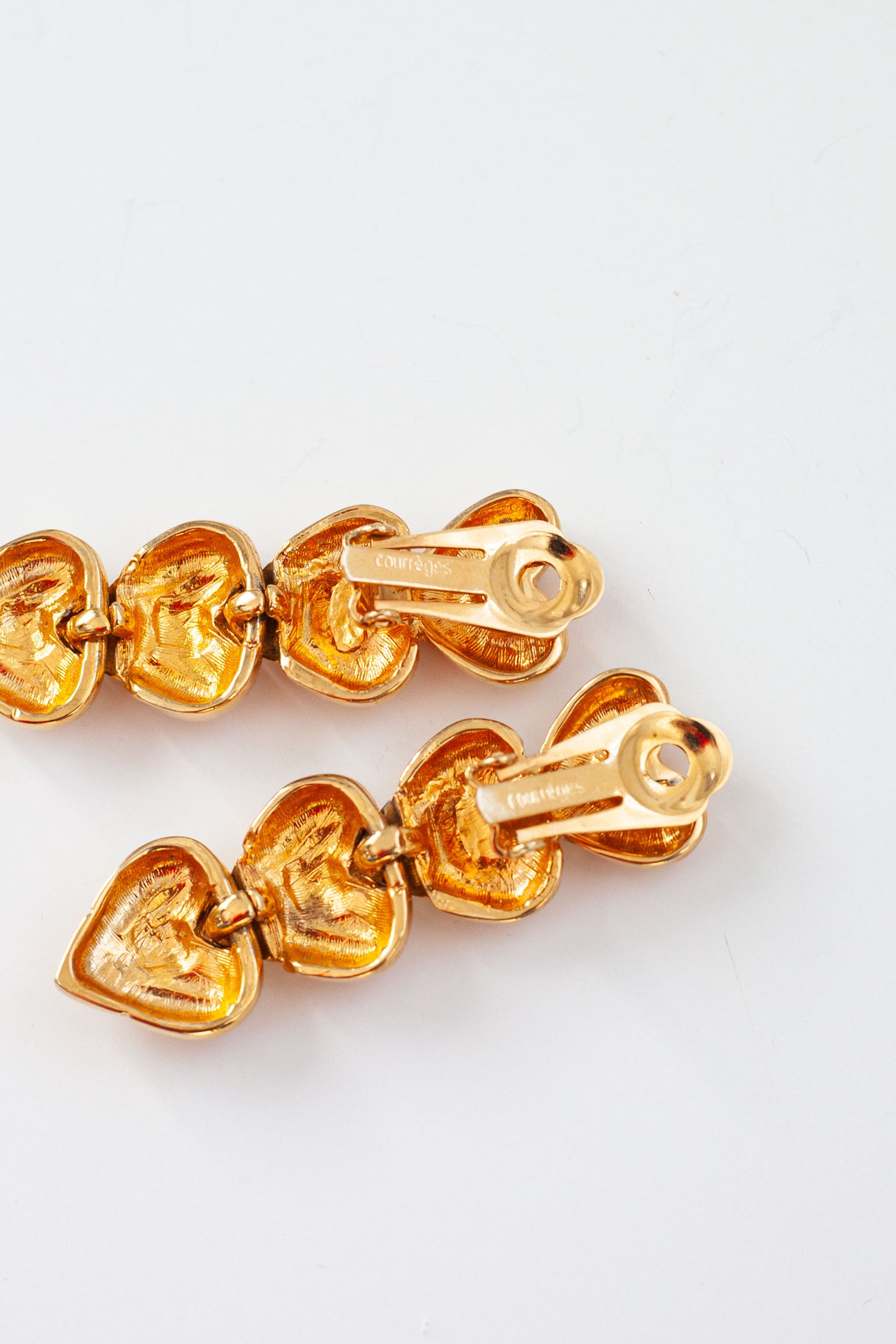 Vintage Designer Heart Drop Earrings