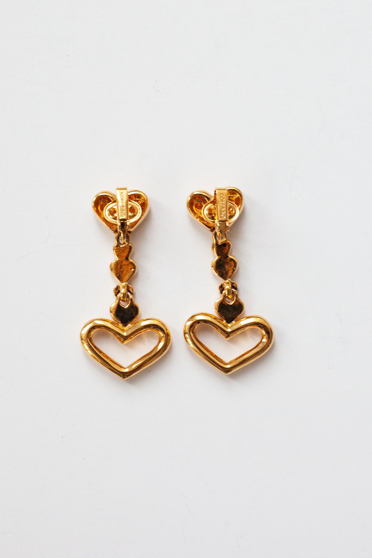 Vintage Heart Drop Dangle Earrings