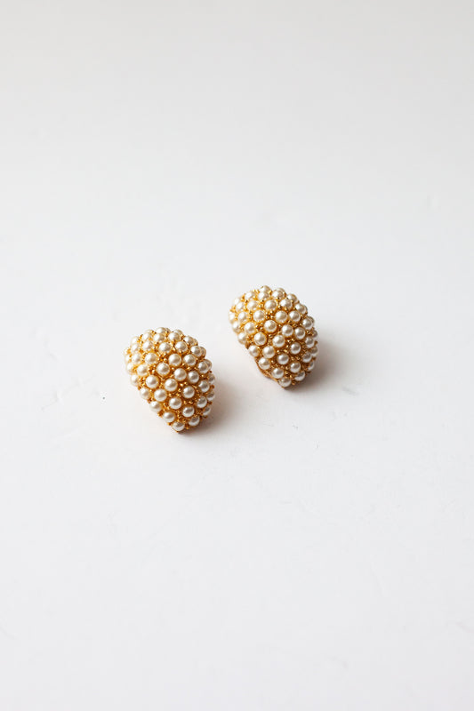 Vintage Pearl Cluster Earrings