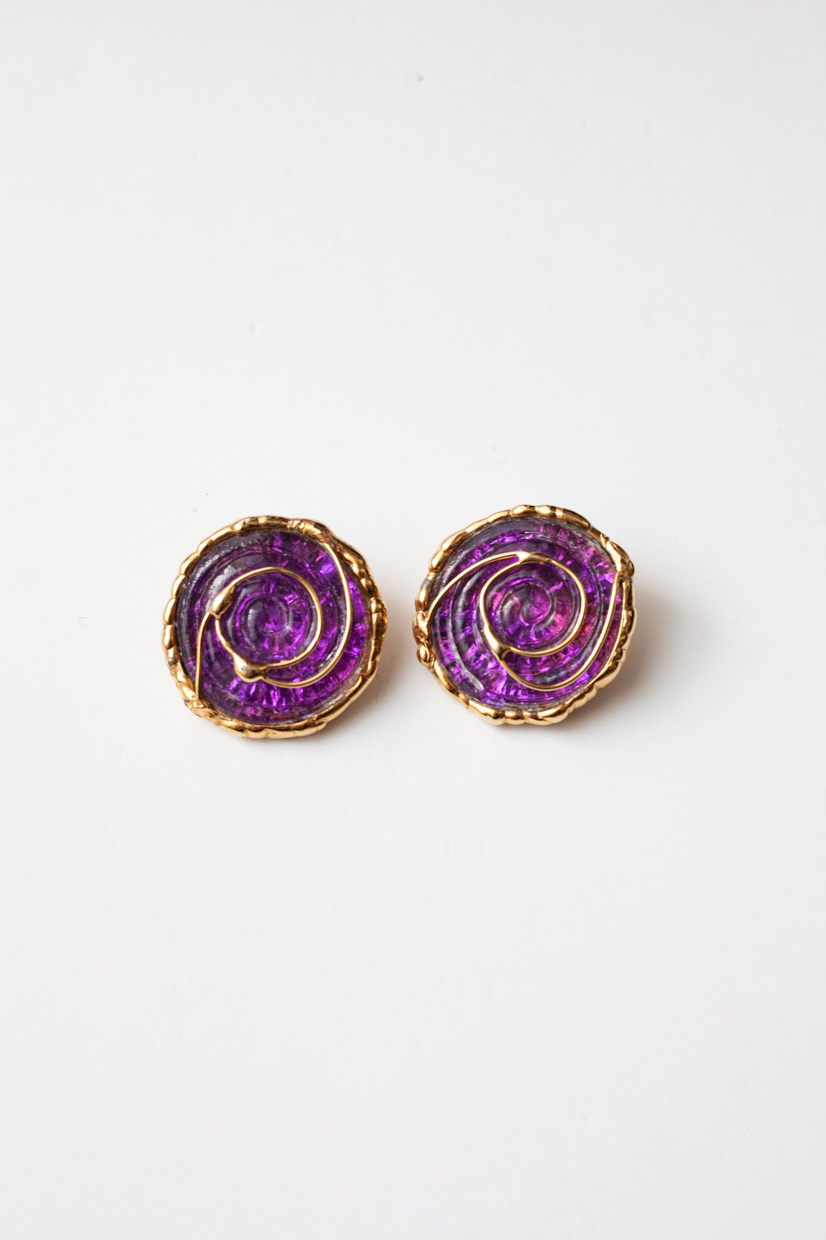 Vintage Purple Round Earrings