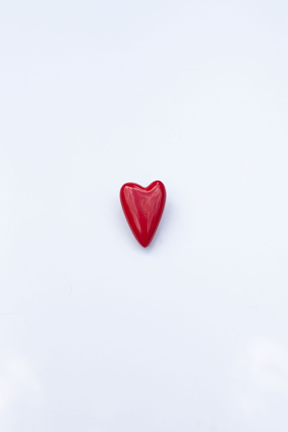 Vintage Red Enamel Heart Pin