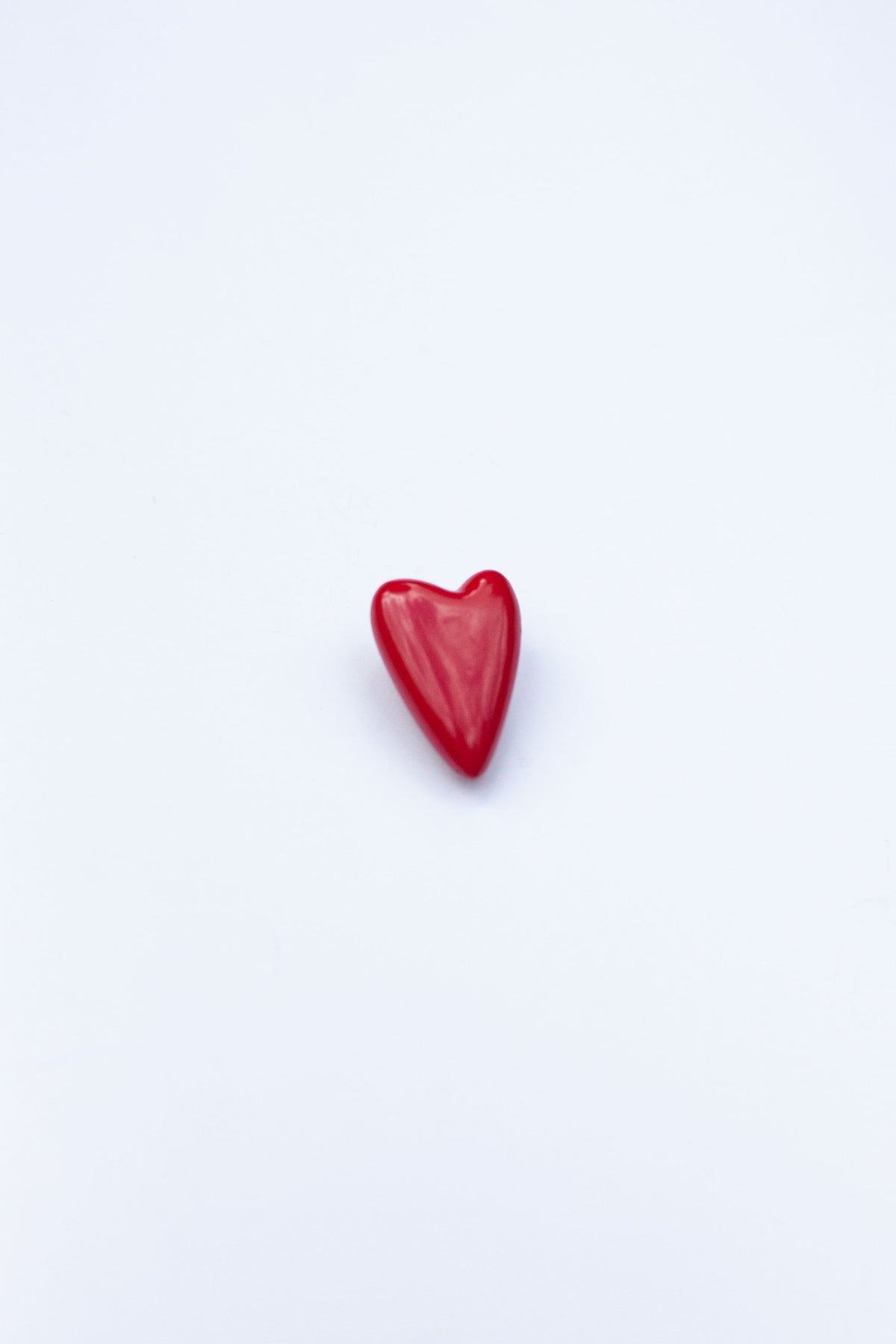 Vintage Red Enamel Heart Pin