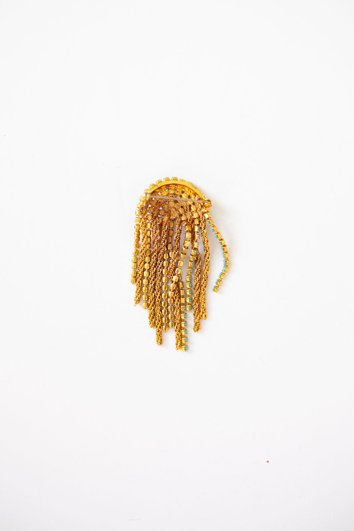 Vintage Rhinestone Fringe Brooch