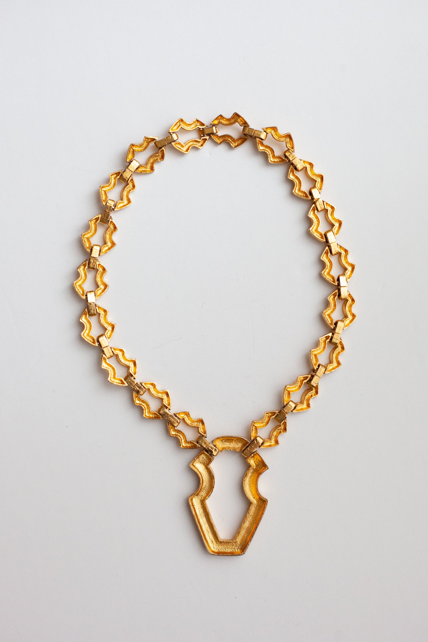 Vintage Sculptured Link Necklace