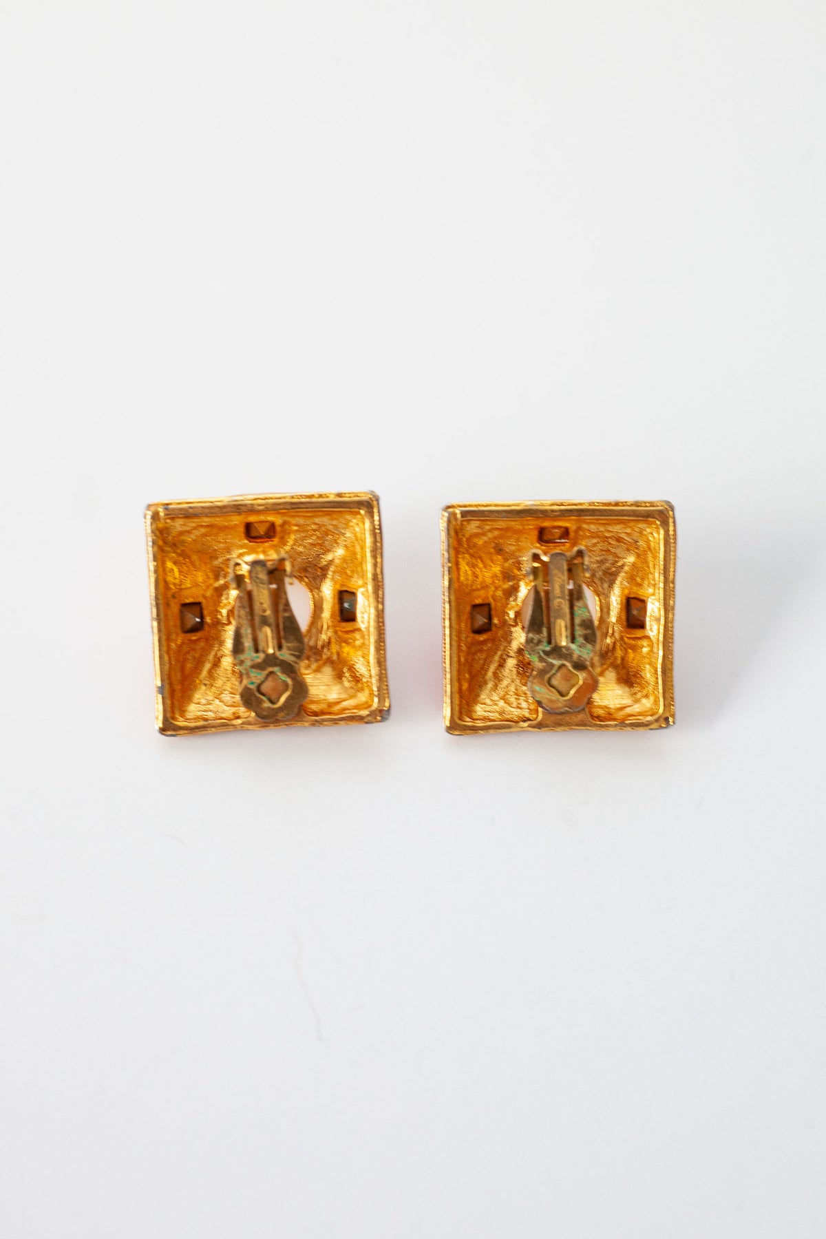 Vintage Square Rhinestone Earrings
