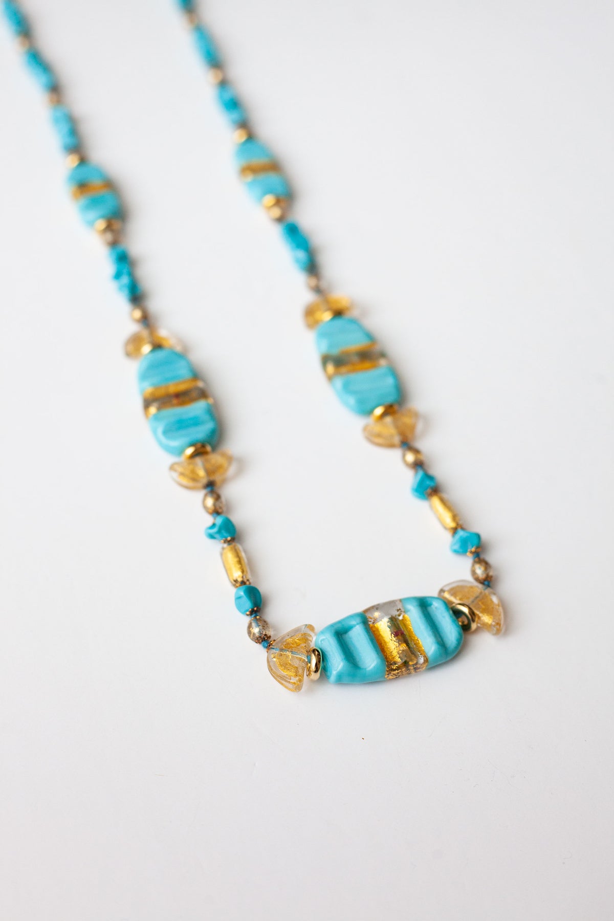 Vintage Turquoise Glass Necklace