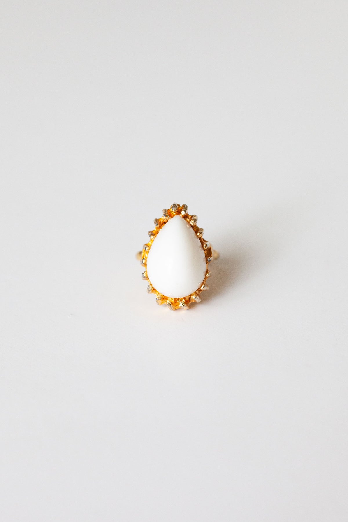 Vintage White Pear Cocktail Ring