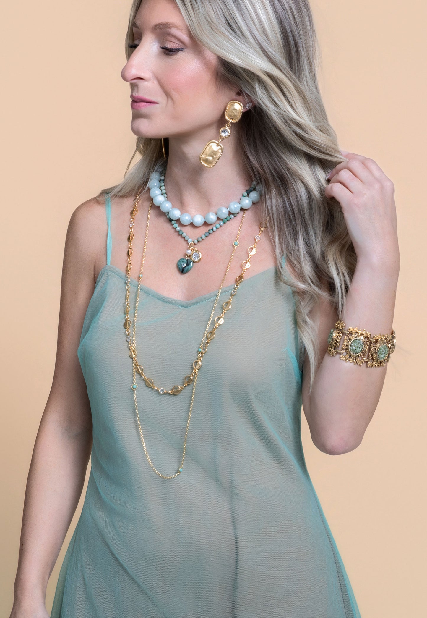 Vintage Filagree Jade Bracelet