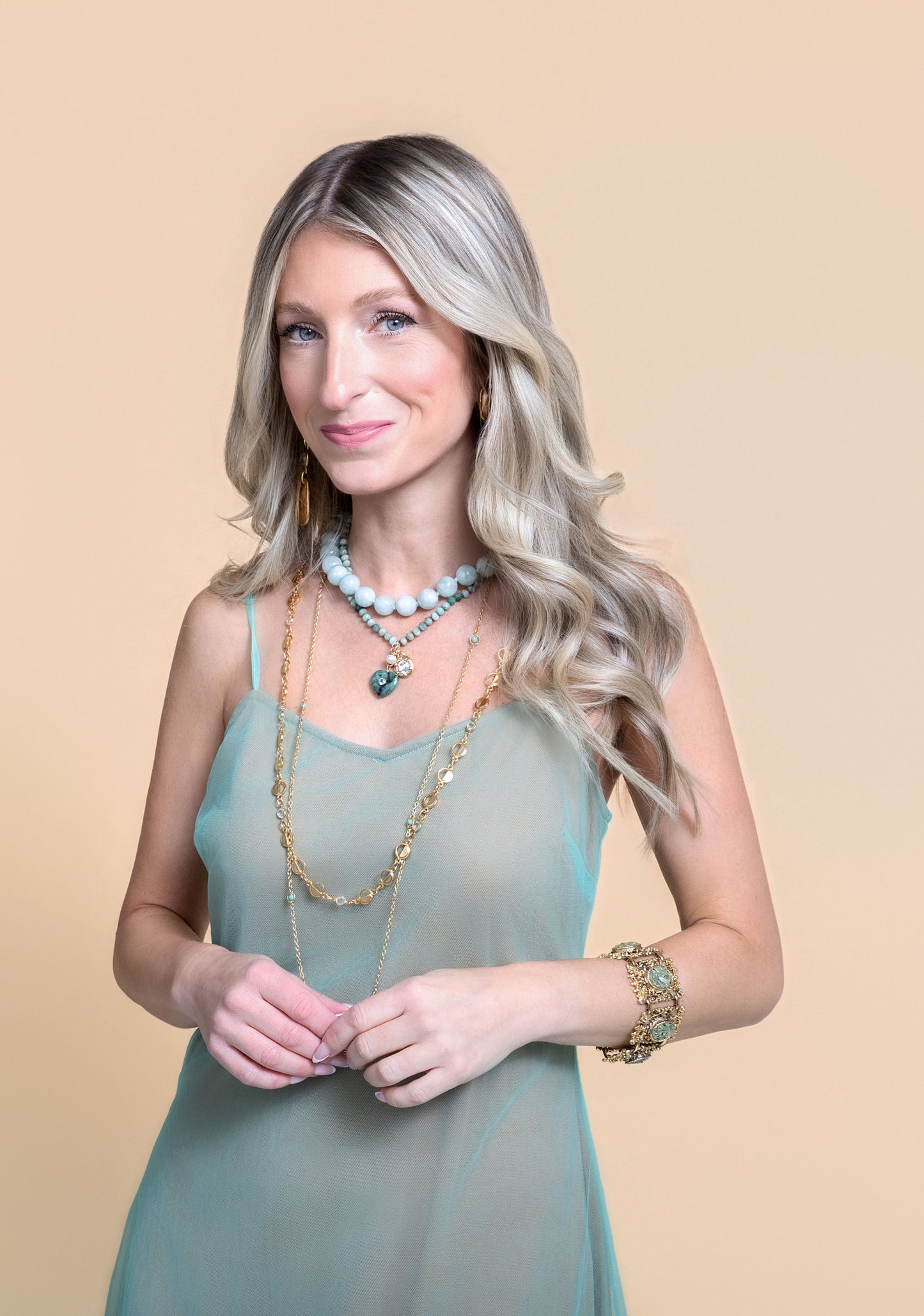 Vintage Alternating Crystal Bezel Necklace