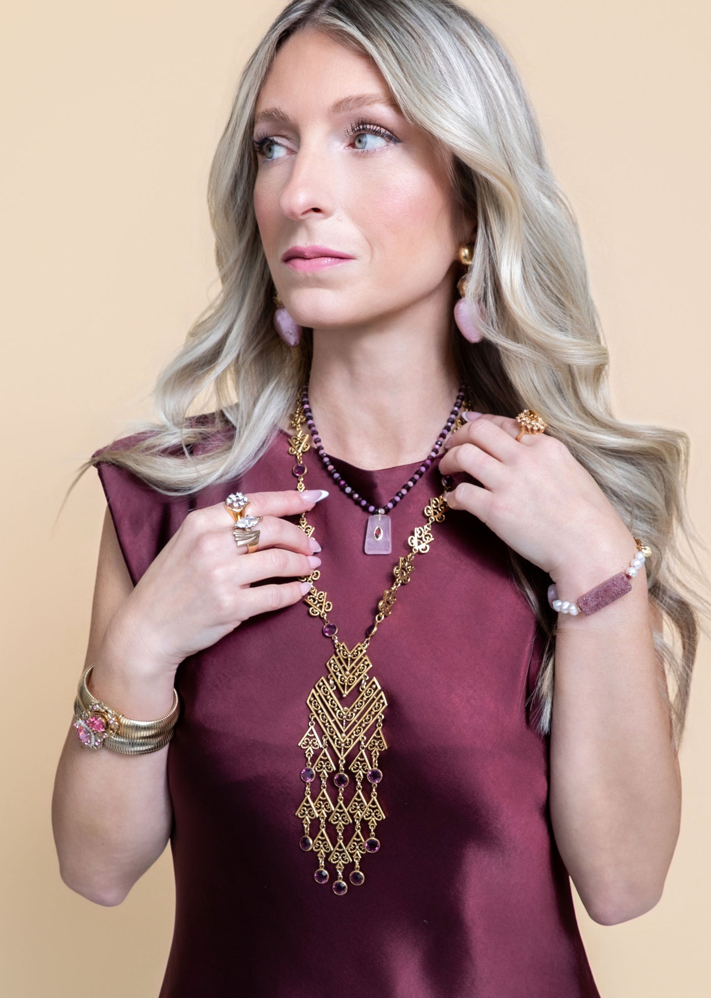 Vintage Glass Heart Drop Earrings