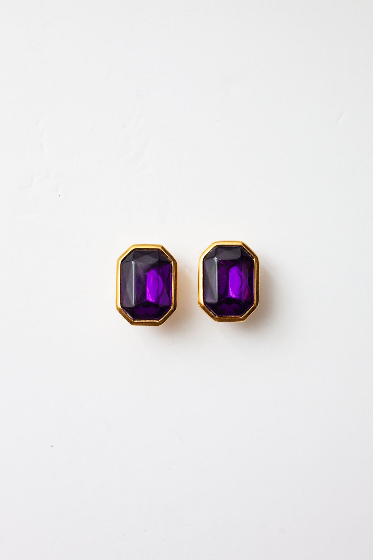 Vintage Purple Gemstone Earrings