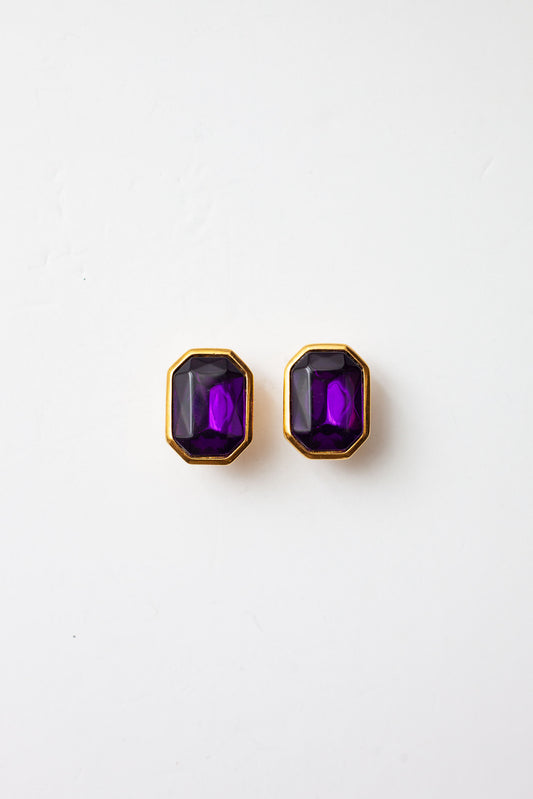 Vintage Purple Gemstone Earrings