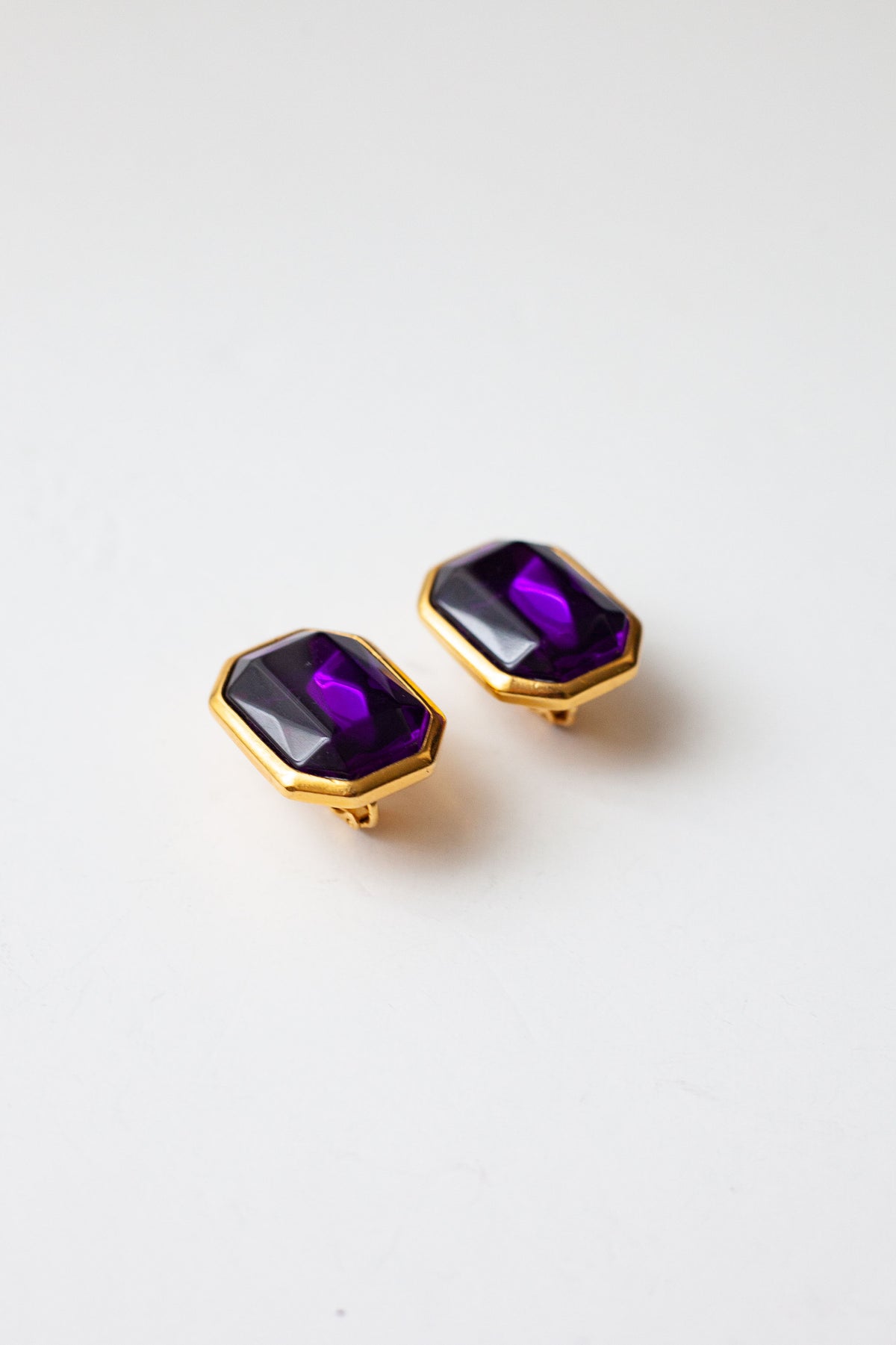 Vintage Purple Gemstone Earrings