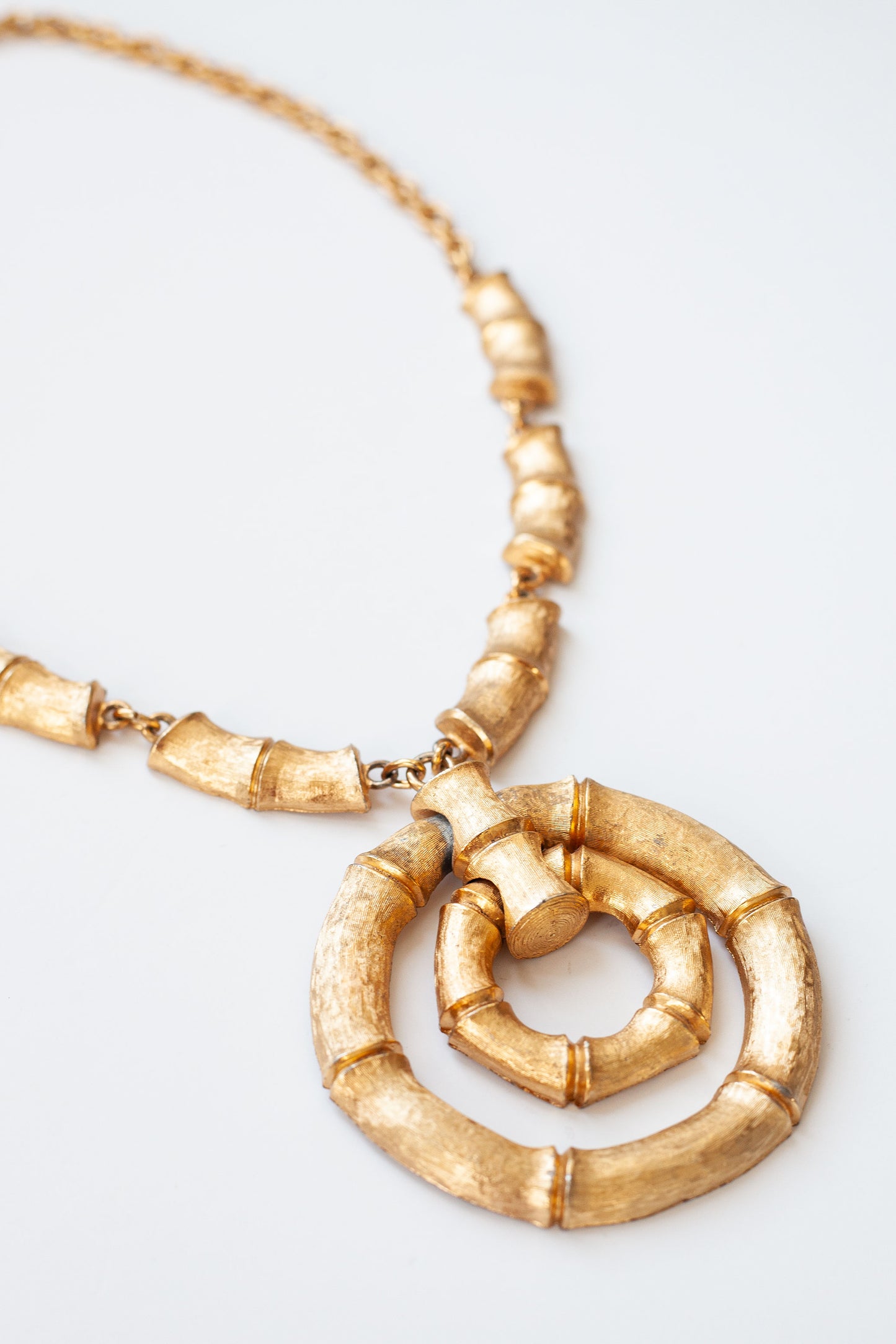 Vintage Bamboo Pendant Necklace