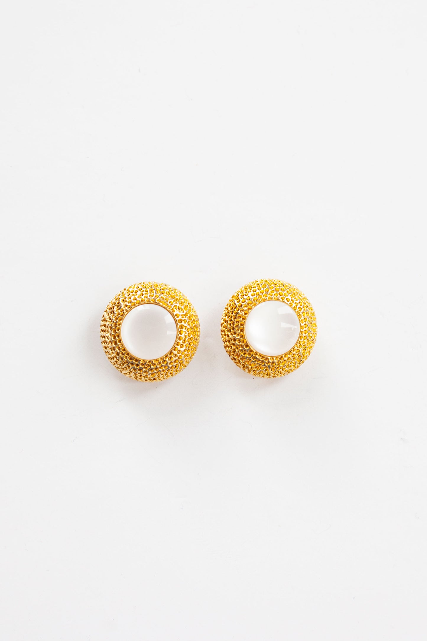 Vintage Button Cat's Eye Earrings