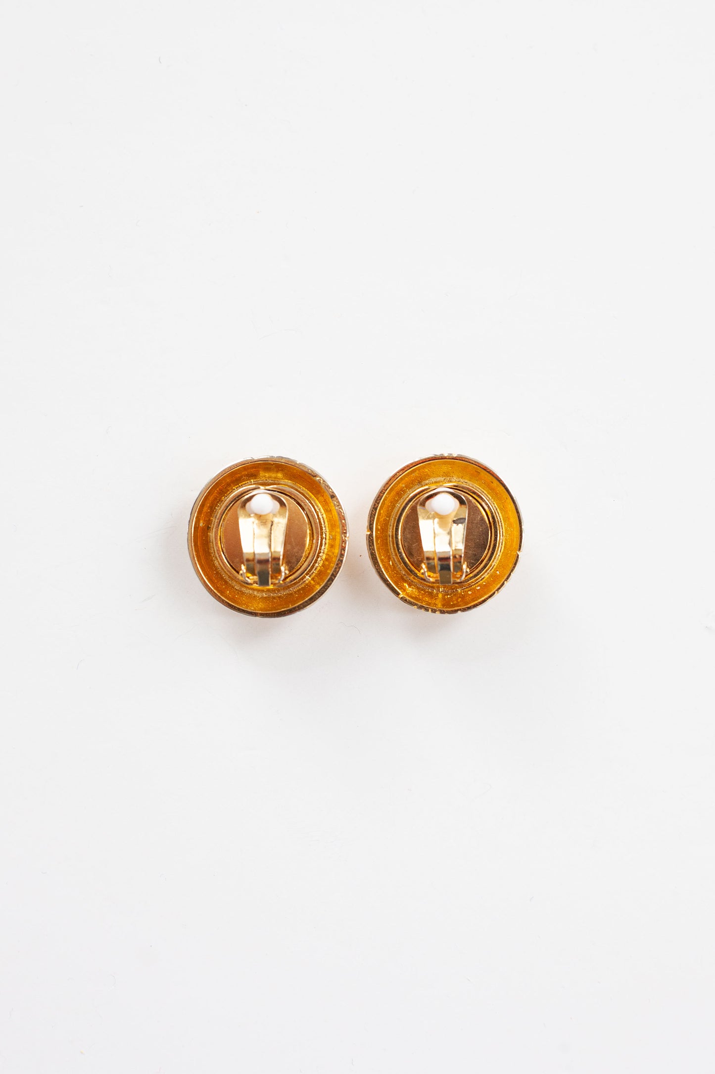 Vintage Button Cat's Eye Earrings