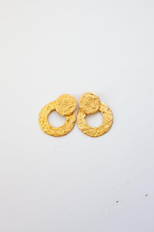 Vintage Coin Style Dangle Earrings