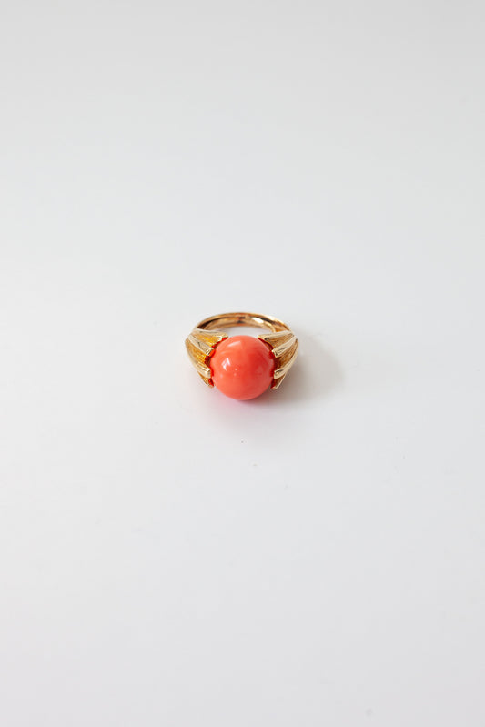Vintage Coral Cocktail Ring
