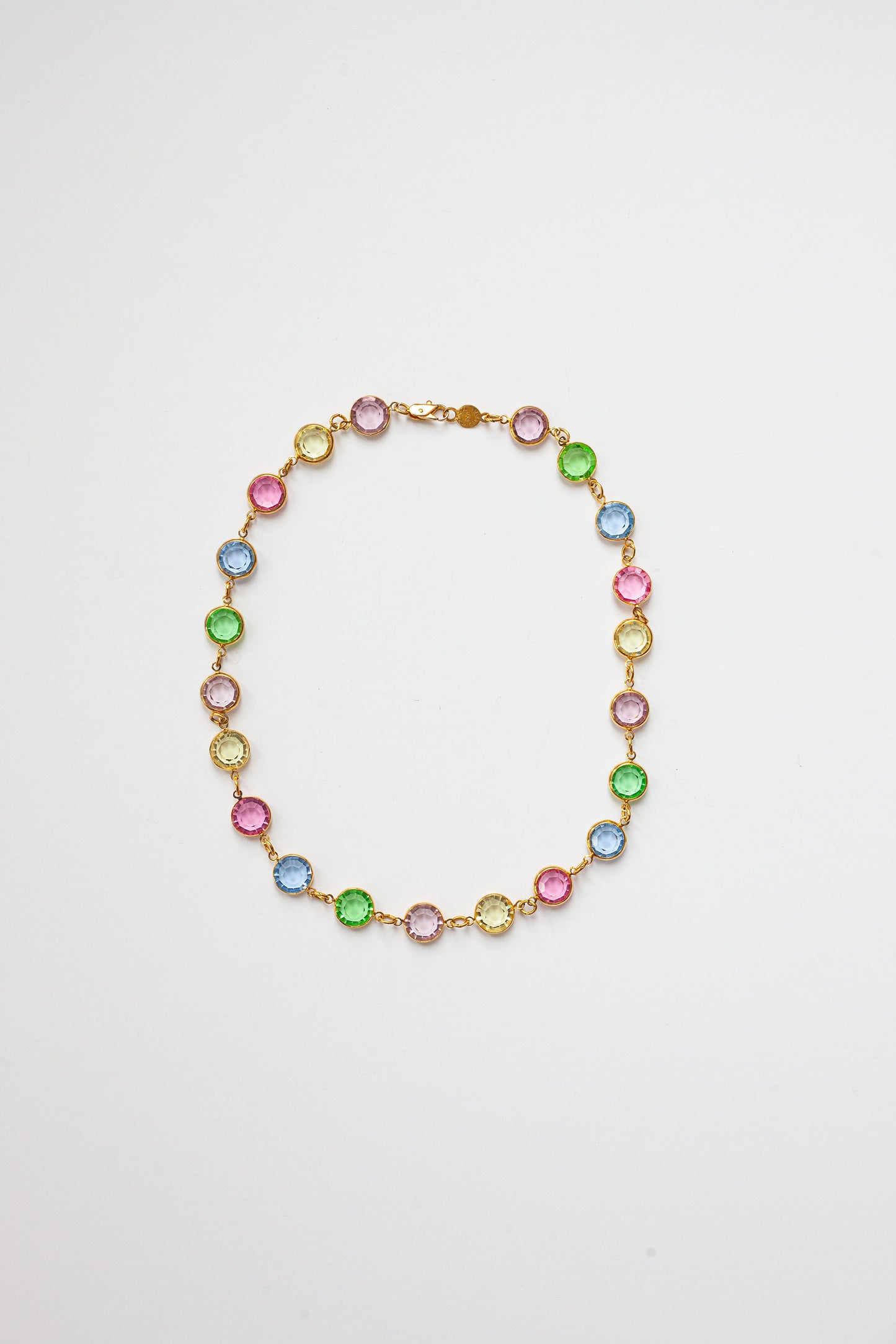 Vintage Crystal Bezel Necklace