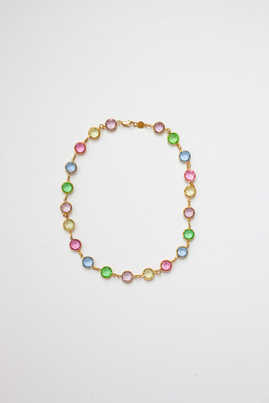 Vintage Crystal Bezel Necklace