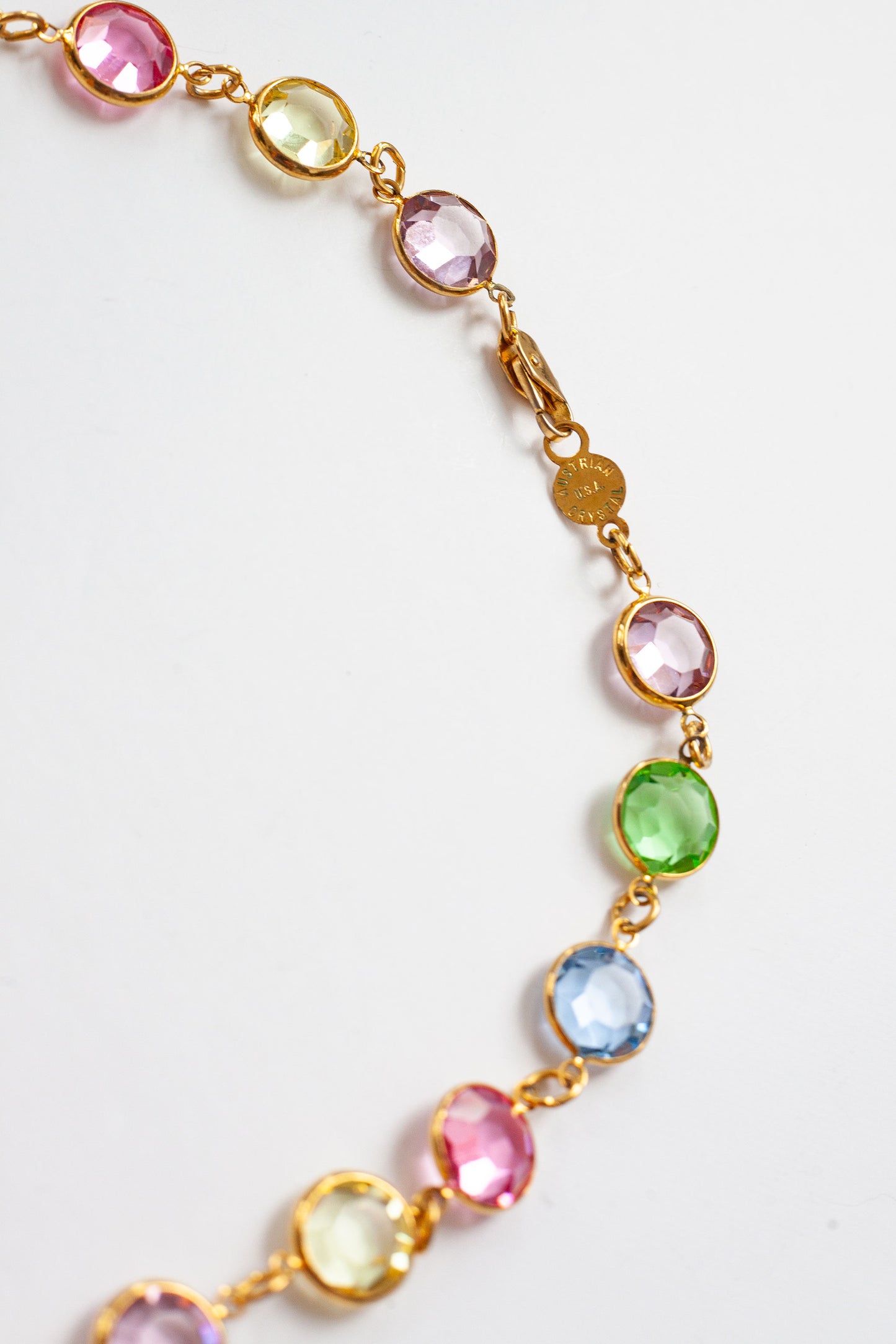 Vintage Crystal Bezel Necklace