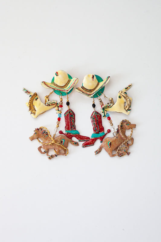 Vintage Designer Cowgirl Earrings