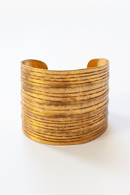 Vintage Designer Brass Cuff Bracelet
